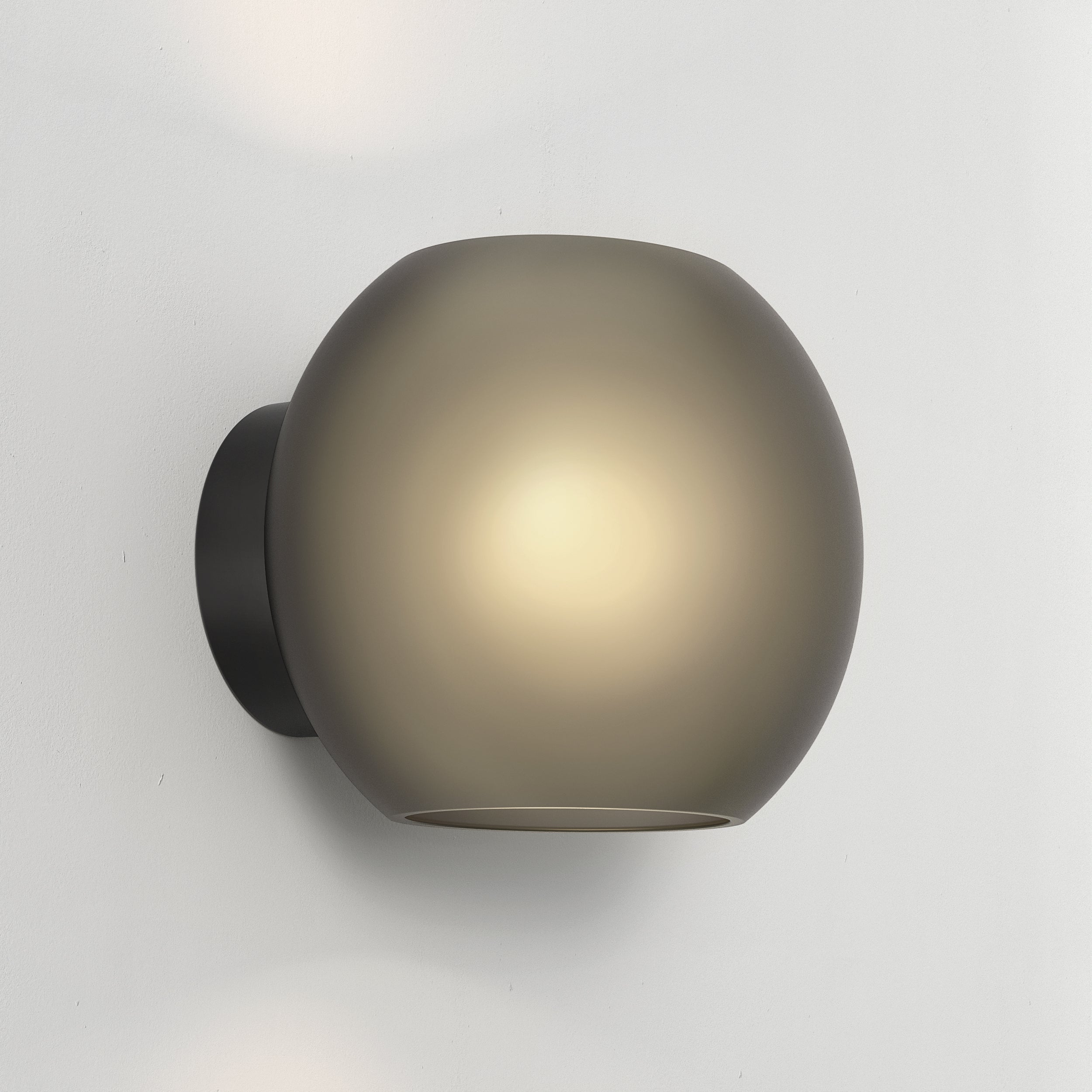 Astro Luna Wall Light in Matt Black with Frosted Smoked Shade