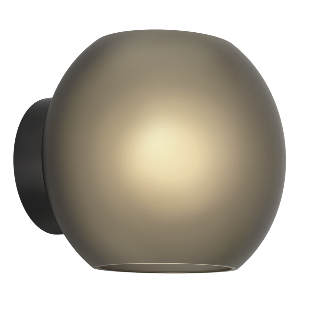 Astro Luna Wall Light in Matt Black with Frosted Smoked Shade