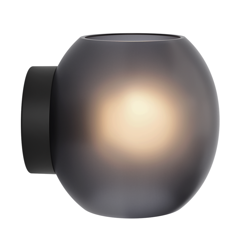 Astro Luna Wall Light in Matt Black with Frosted Smoked Shade