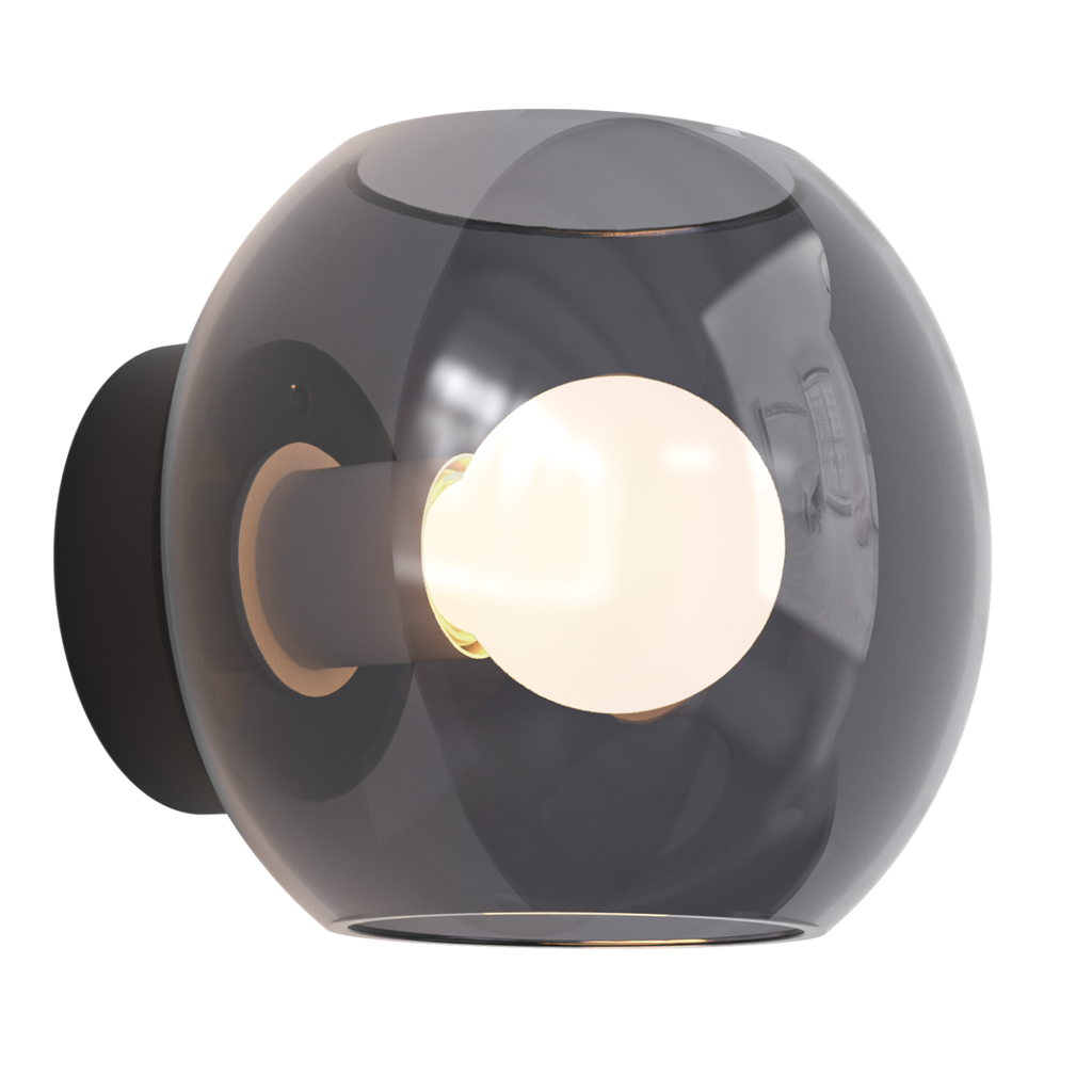 Astro Luna Wall Light in Matt Black with Smoked Shade