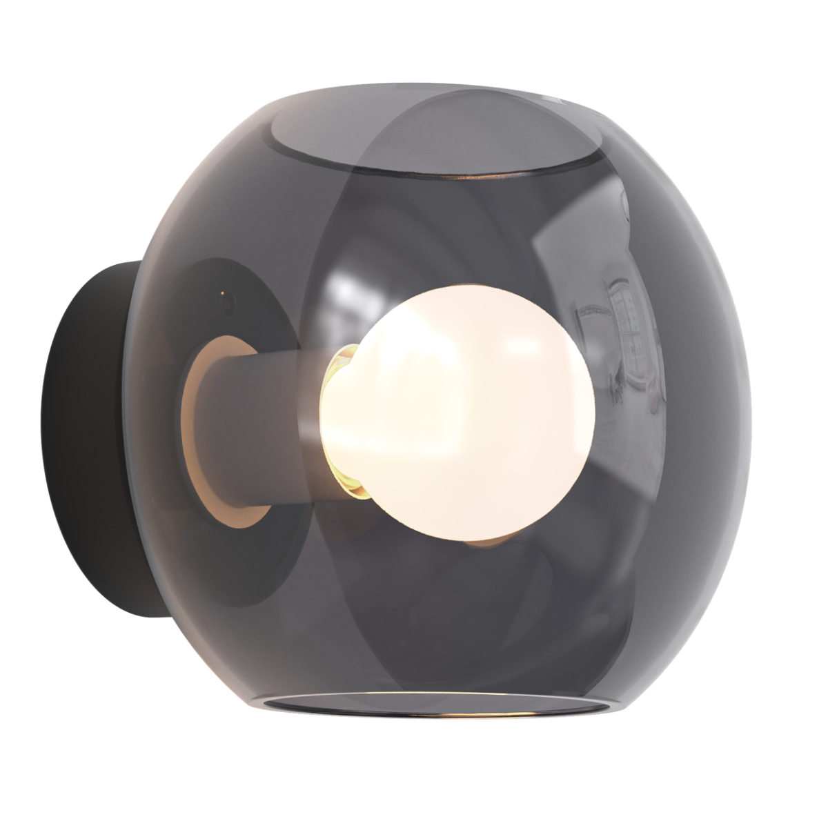 Astro Luna Wall Light in Matt Black with Smoked Shade