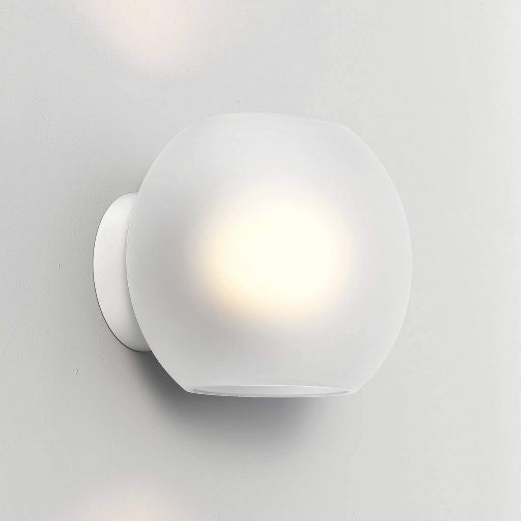 Astro Luna Wall Light in Matt White with Frosted Shade