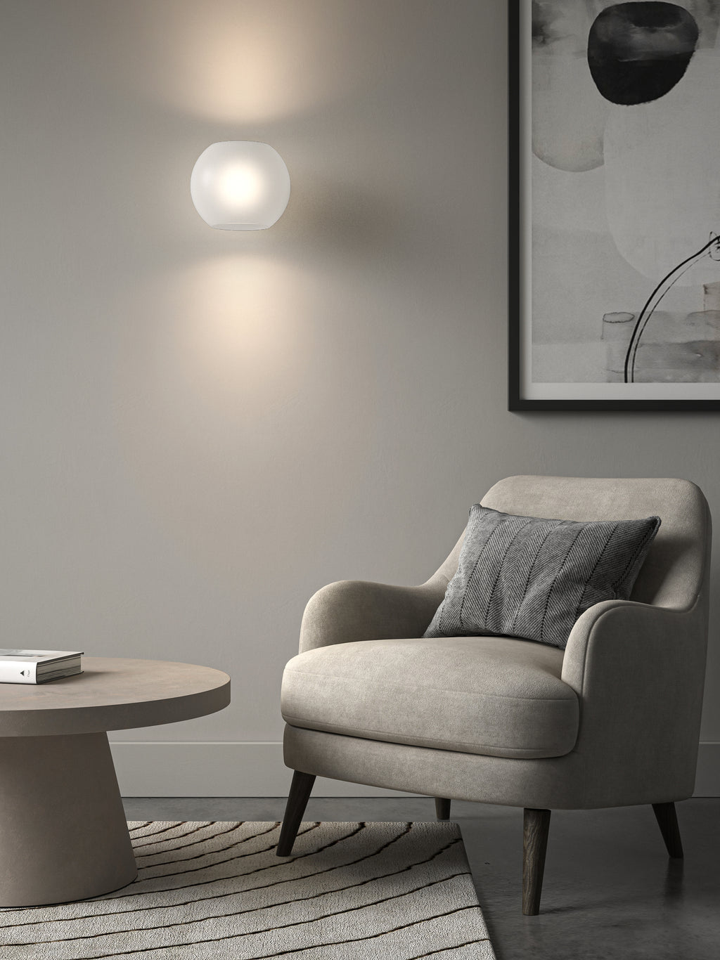 Astro Luna Wall Light in Matt White with Frosted Shade