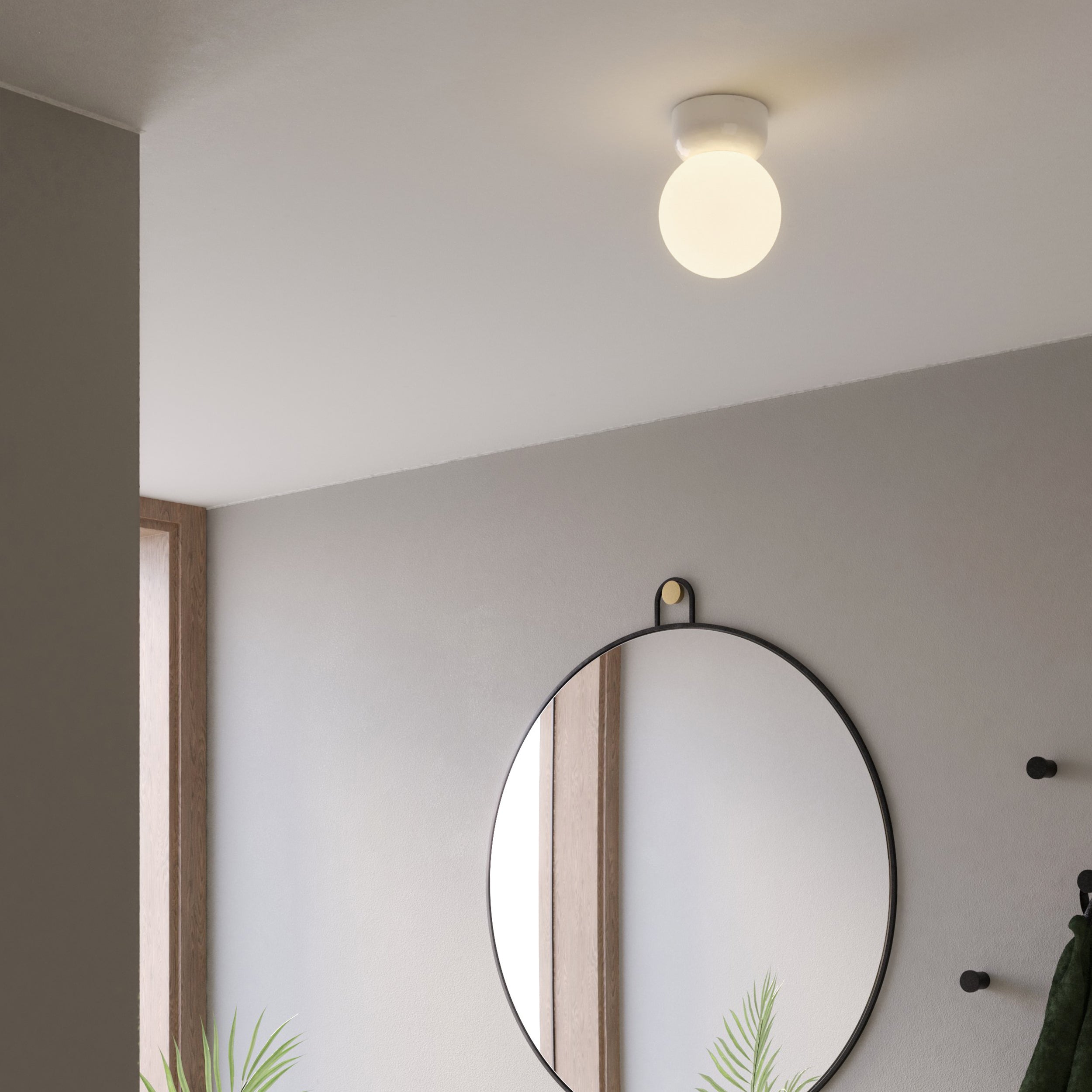 Astro Lyra 140 Bathroom Ceiling Light in Gloss Glaze White