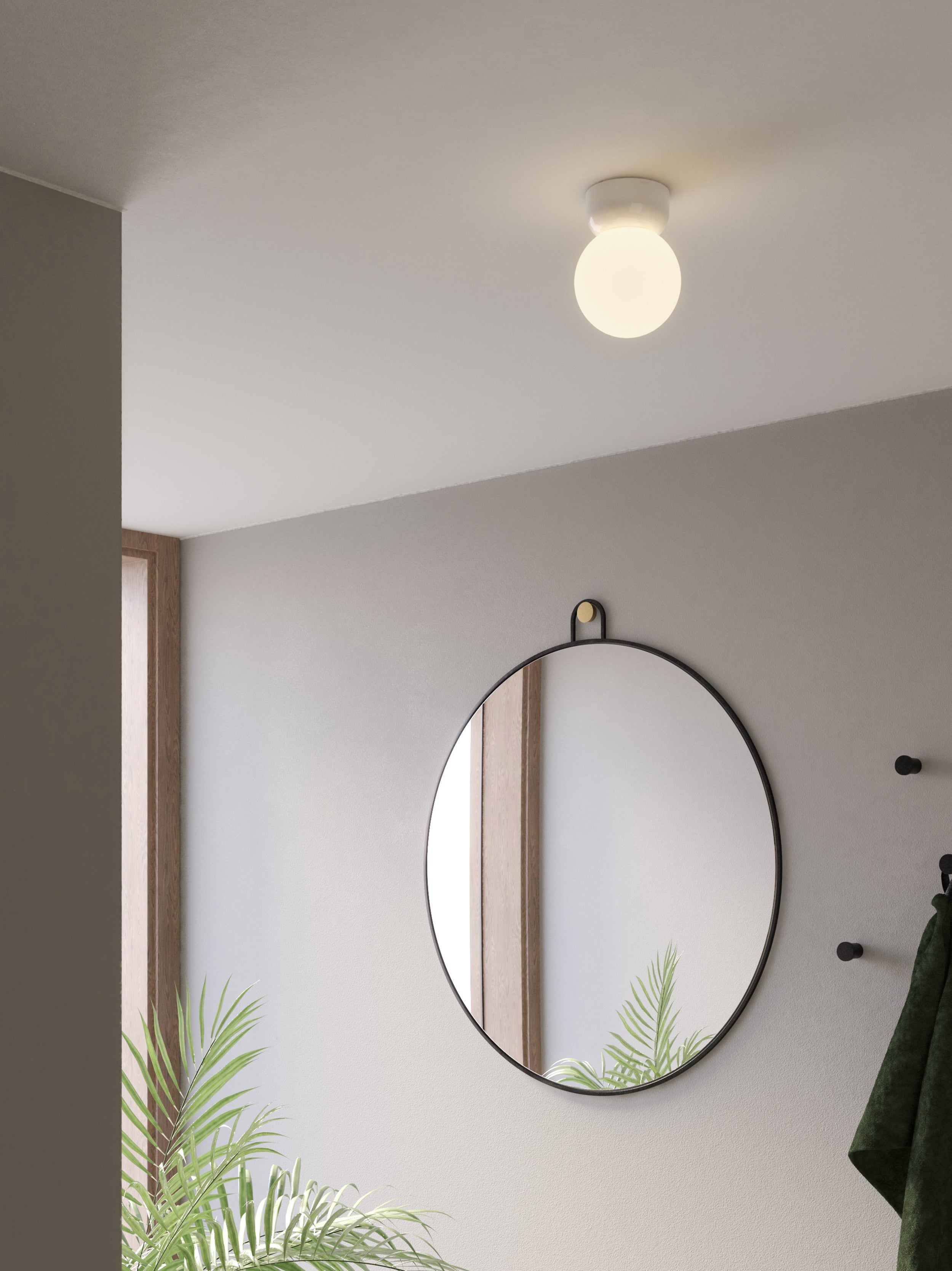 Astro Lyra 140 Bathroom Ceiling Light in Gloss Glaze White