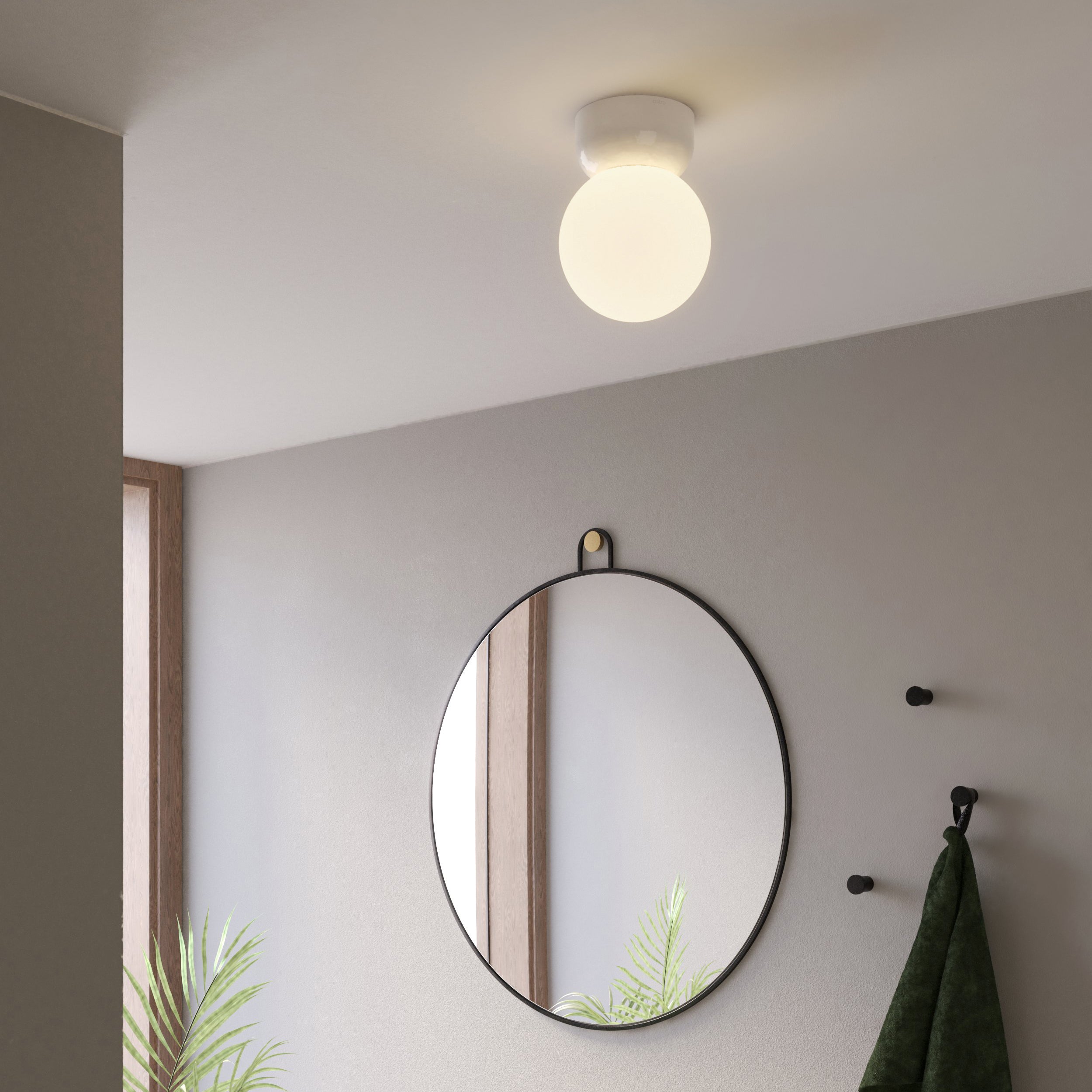 Astro Lyra 180 Bathroom Ceiling Light in Gloss Glaze White
