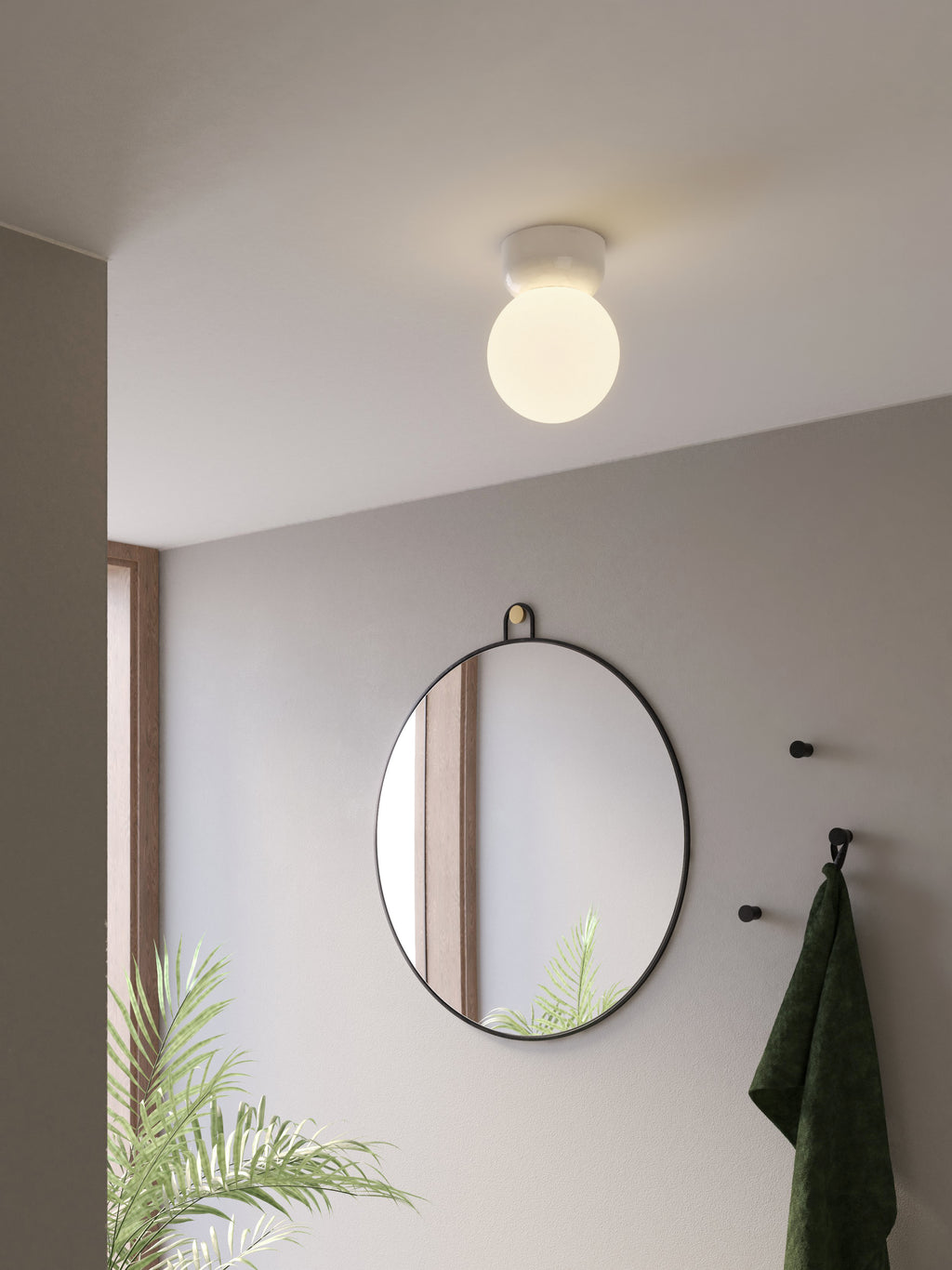 Astro Lyra 180 Bathroom Ceiling Light in Gloss Glaze White