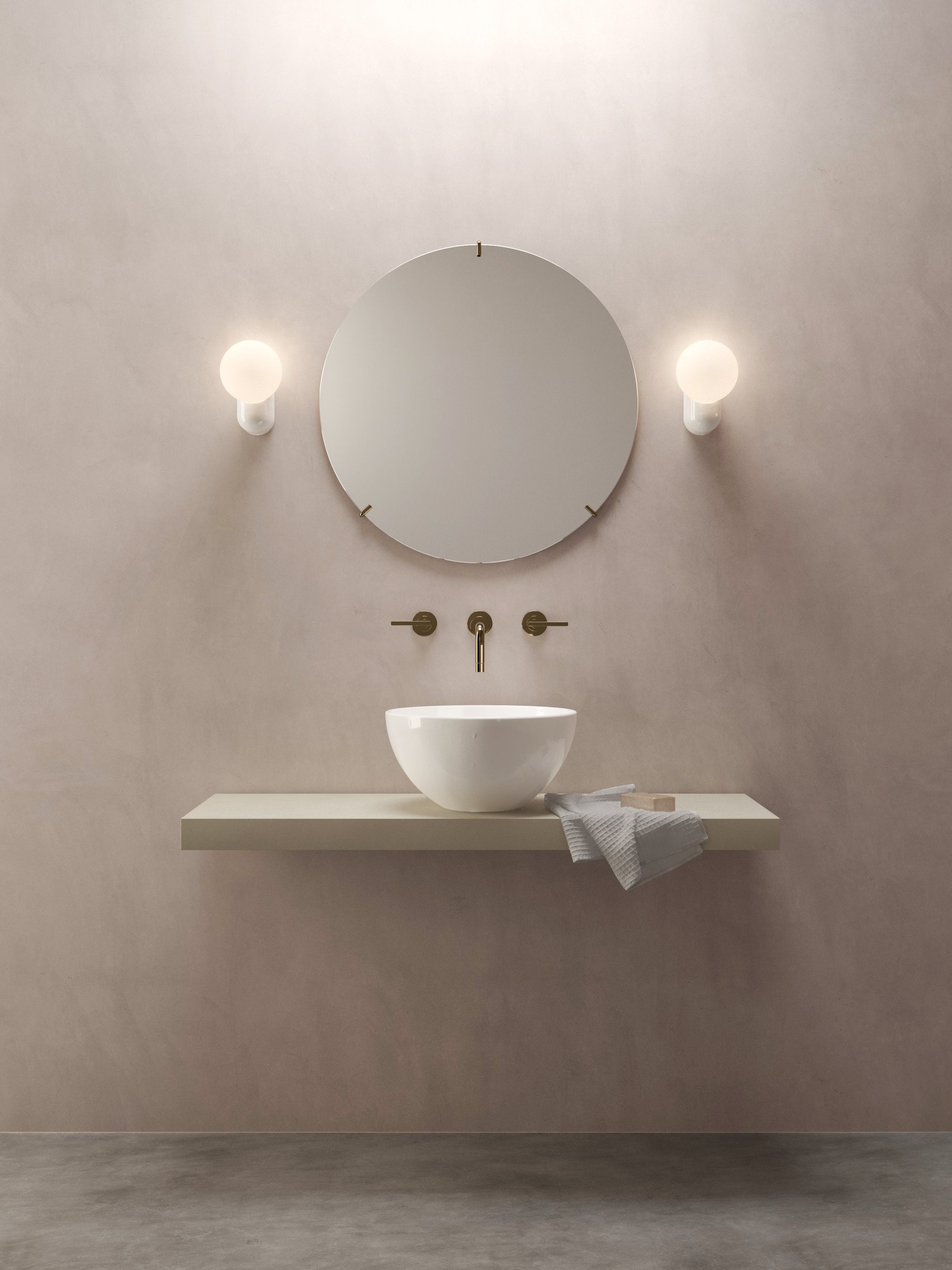 Astro Lyra Bathroom Wall Light in Gloss Glaze White