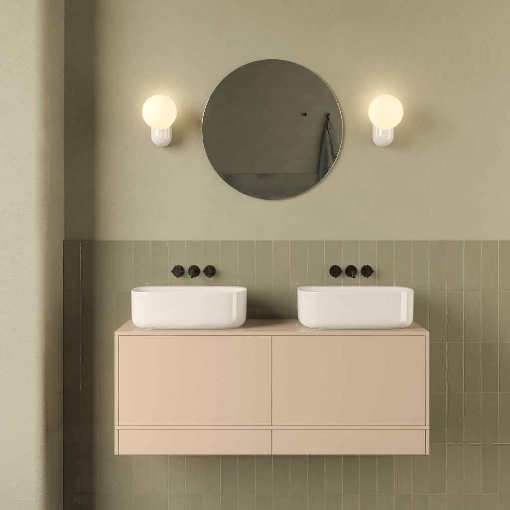 Astro Lyra Bathroom Wall Light in Gloss Glaze White