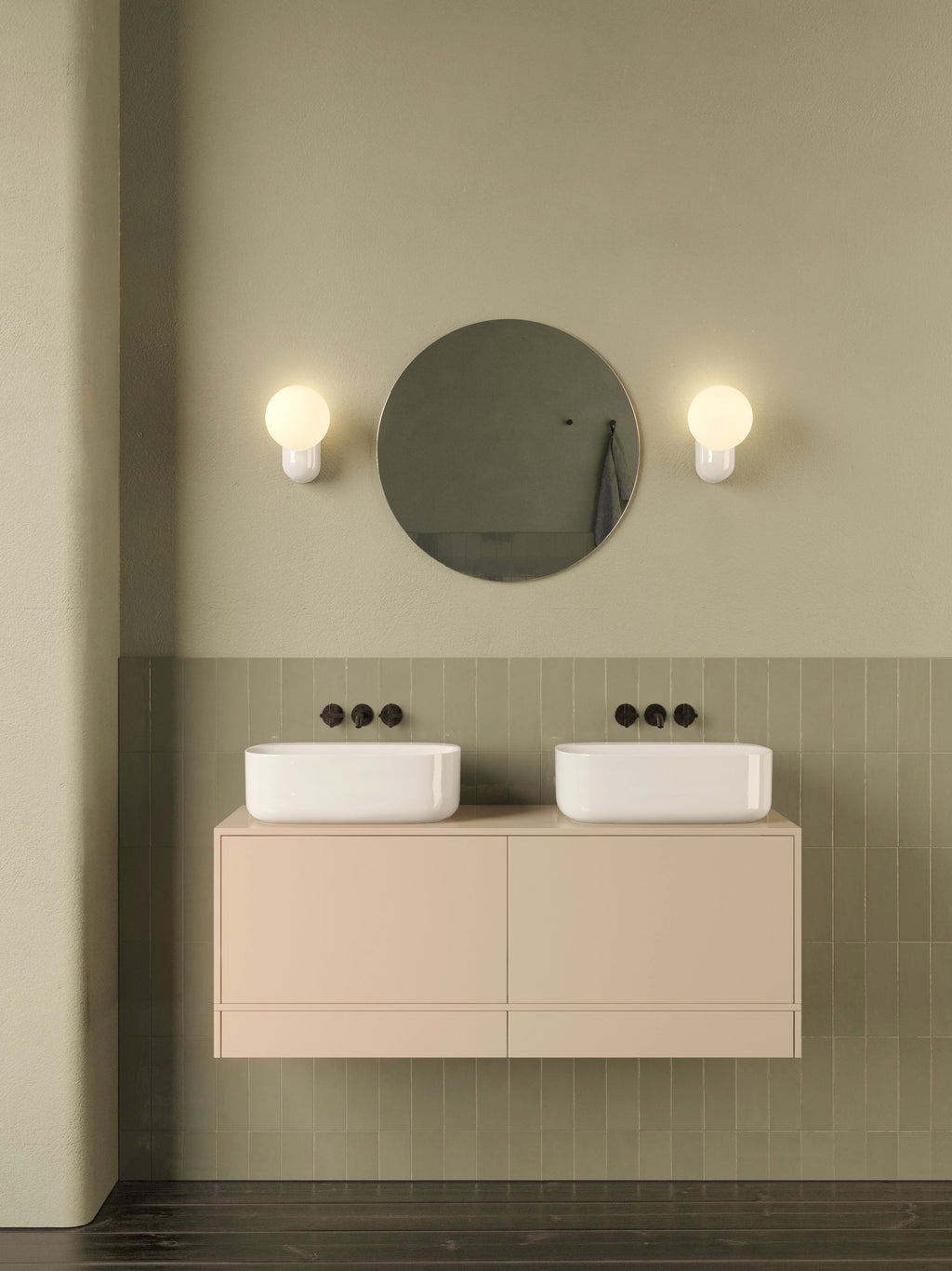 Astro Lyra Bathroom Wall Light in Gloss Glaze White