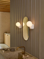 Astro Lyra Bathroom Wall Light in Gloss Glaze White
