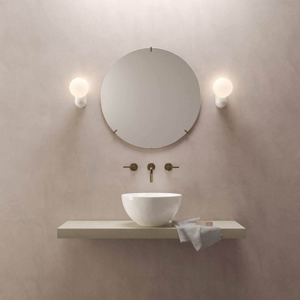Astro Lyra Bathroom Wall Light in Gloss Glaze White