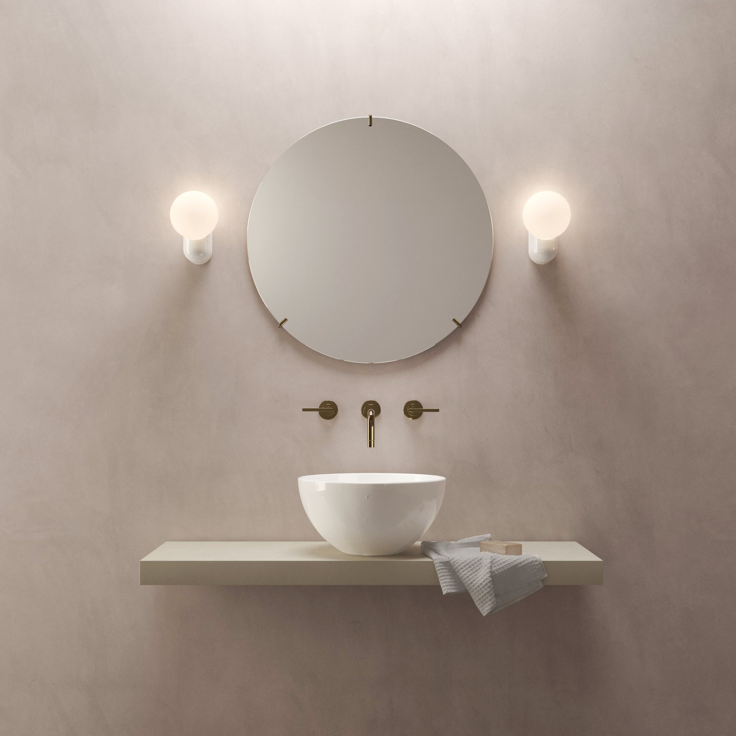 Astro Lyra Bathroom Wall Light in Gloss Glaze White