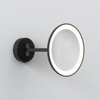 Astro Mascali Round Bathroom Magnifying Mirror in Matt Black