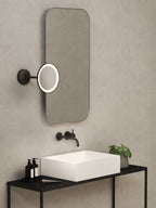 Astro Mascali Round Bathroom Magnifying Mirror in Matt Black