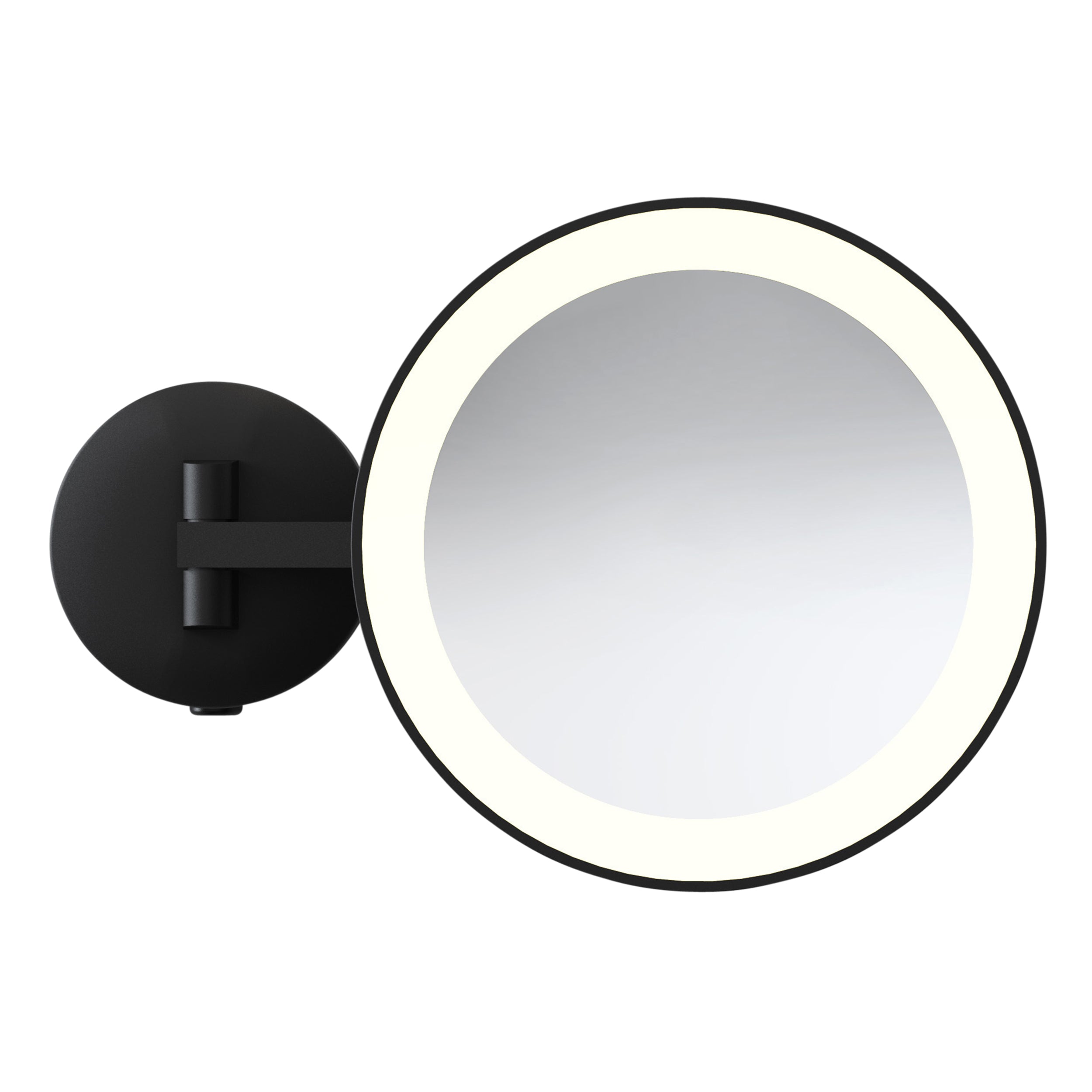 Astro Mascali Round Bathroom Magnifying Mirror in Matt Black
