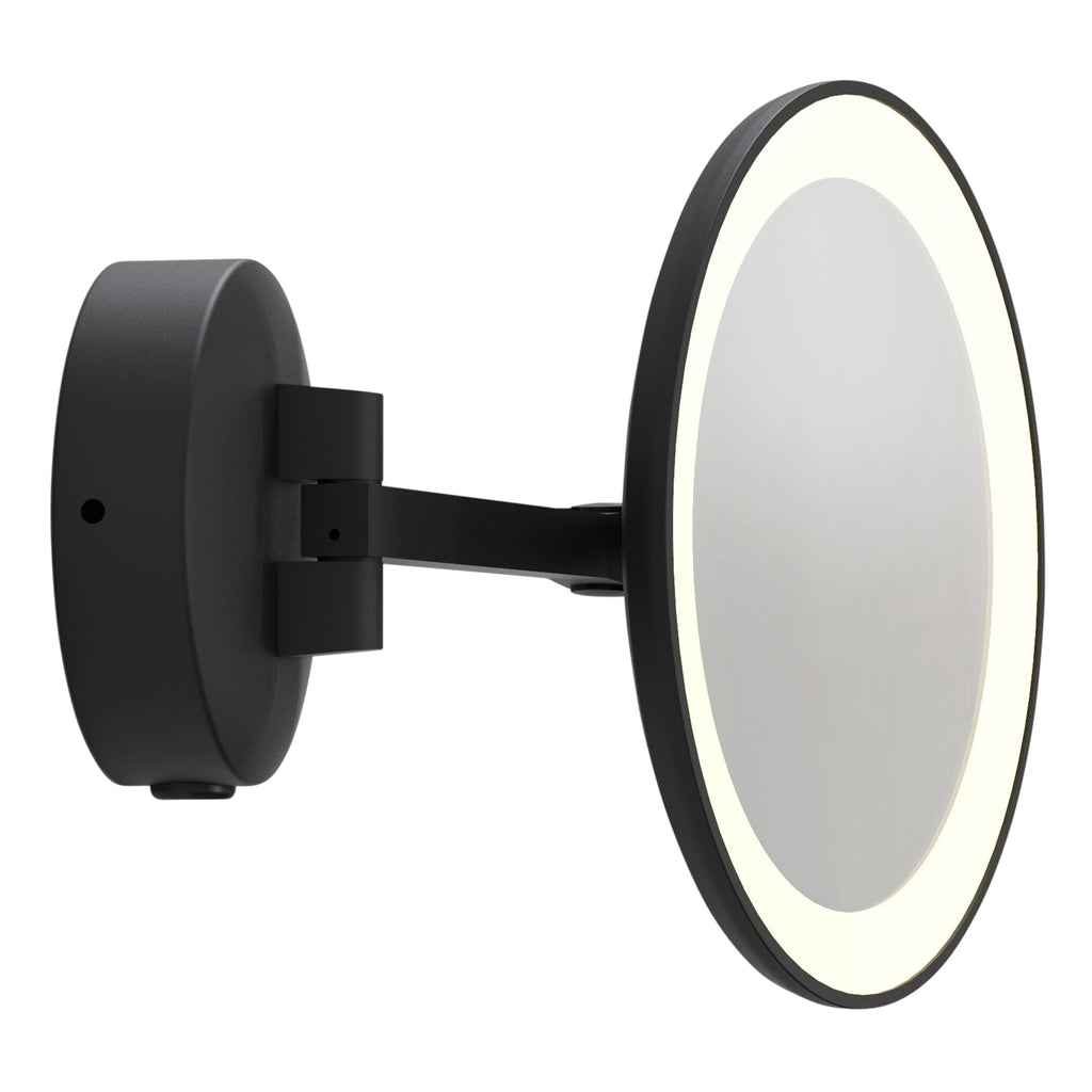 Astro Mascali Round Bathroom Magnifying Mirror in Matt Black