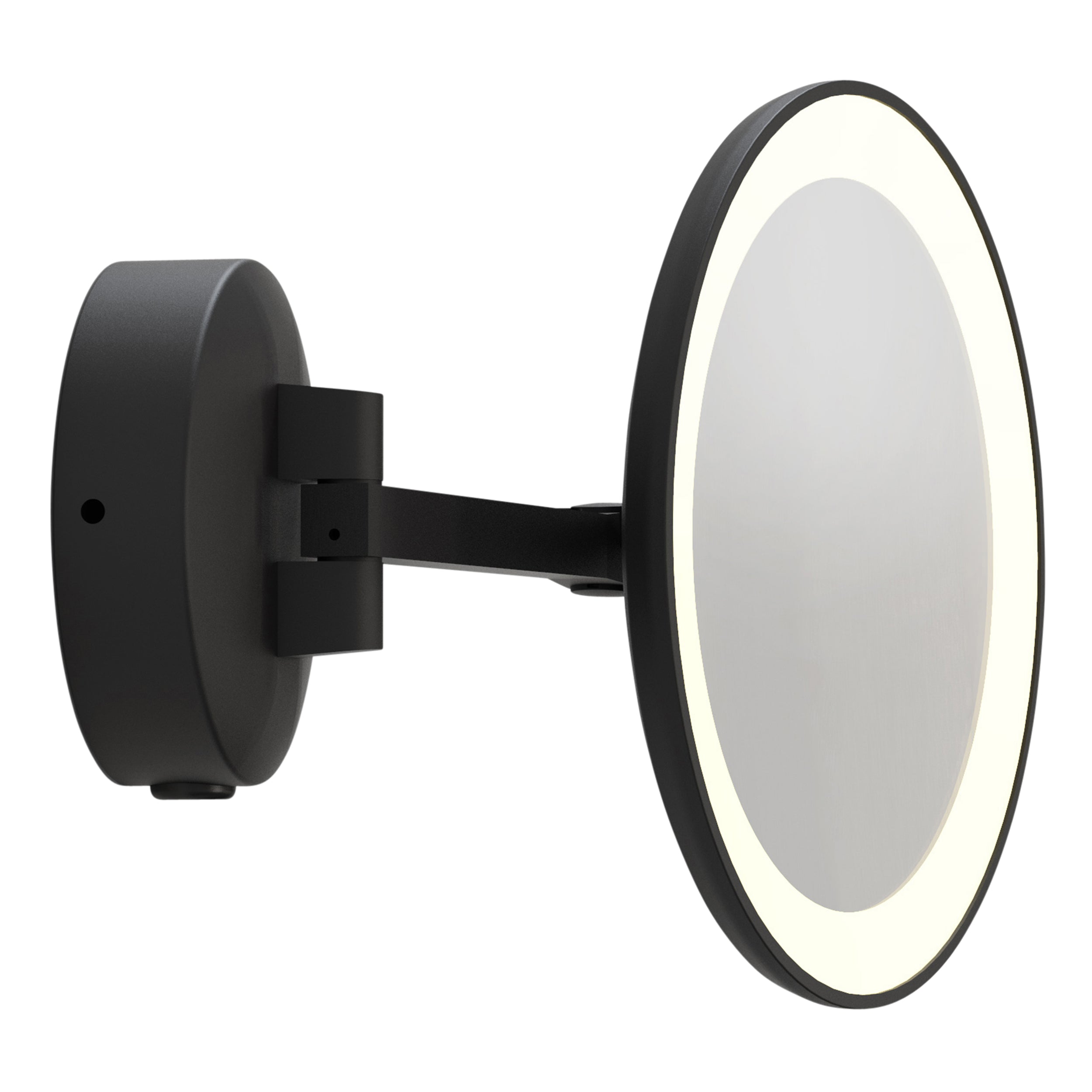 Astro Mascali Round Bathroom Magnifying Mirror in Matt Black