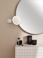 Astro Mascali Round Bathroom Magnifying Mirror in Polished Chrome