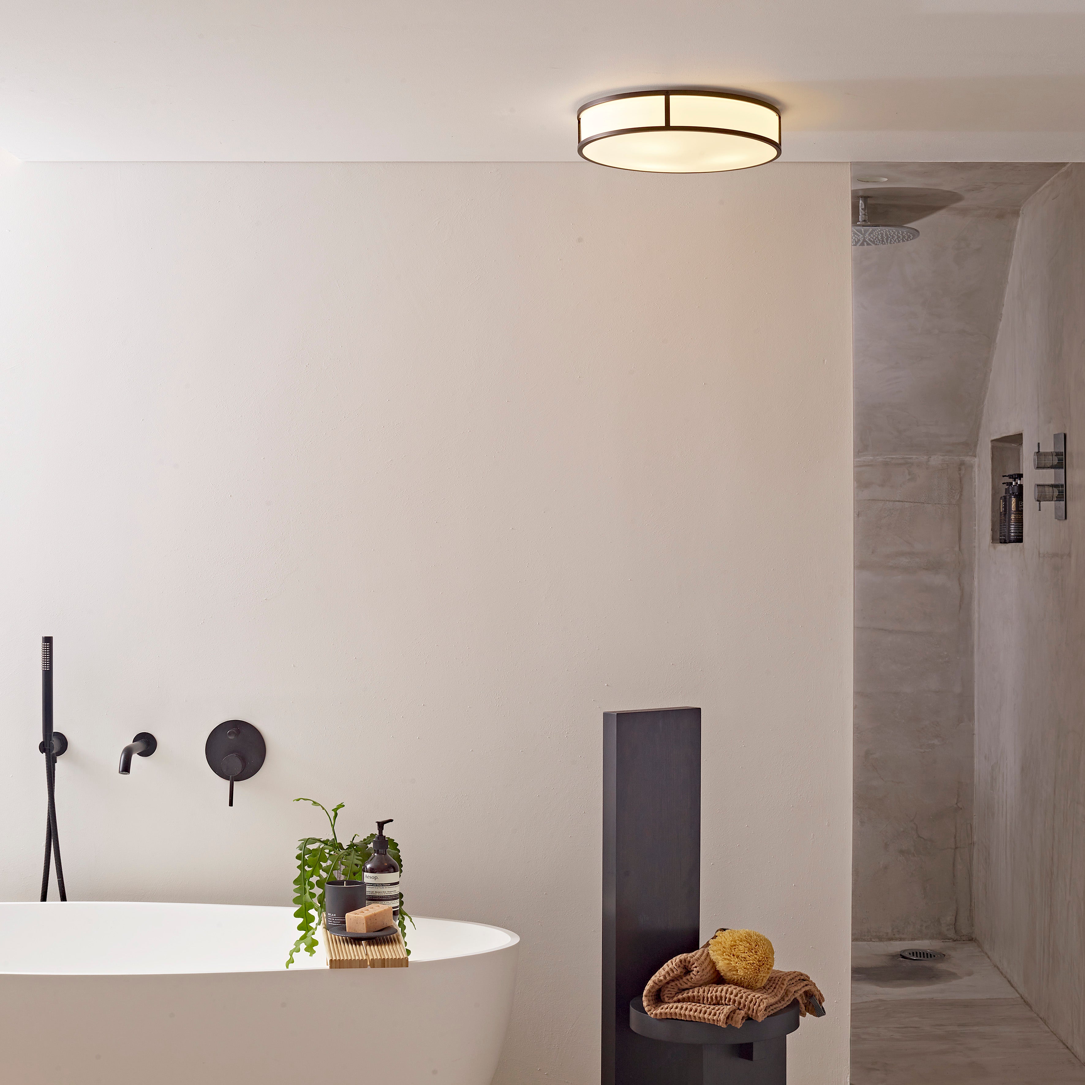 Astro Mashiko 400 Round Bathroom Ceiling Light in Bronze