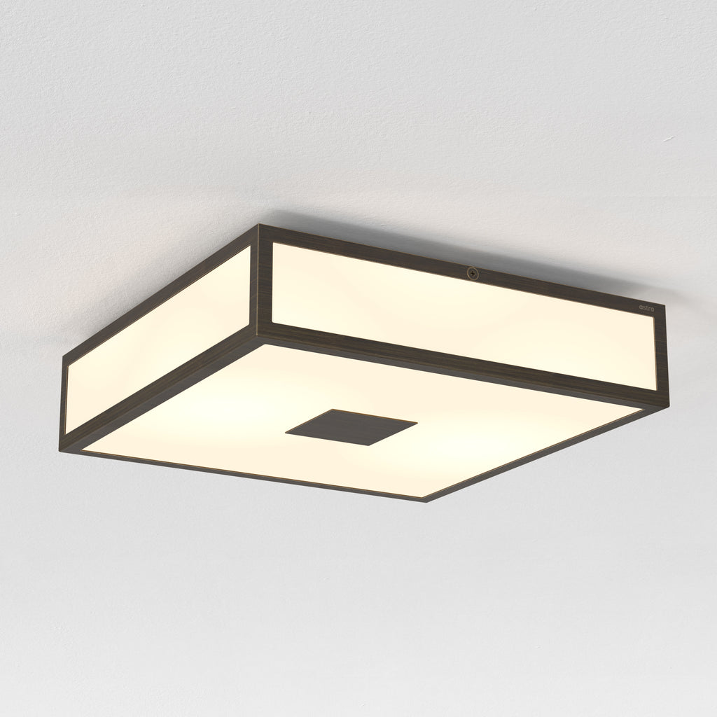 Astro Mashiko Classic 300 Square Bathroom Ceiling Light in Bronze