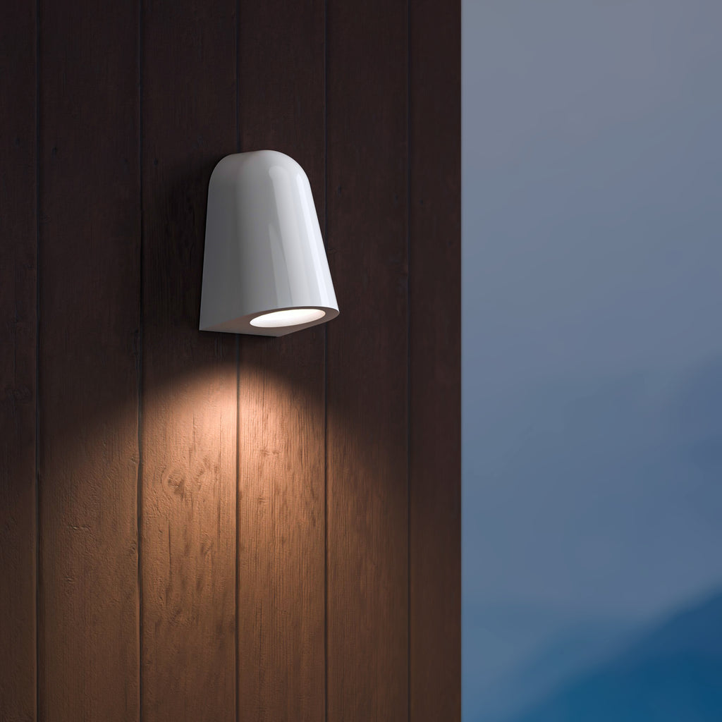 Astro Mast Light Coastal Wall Light in Gloss Glaze White