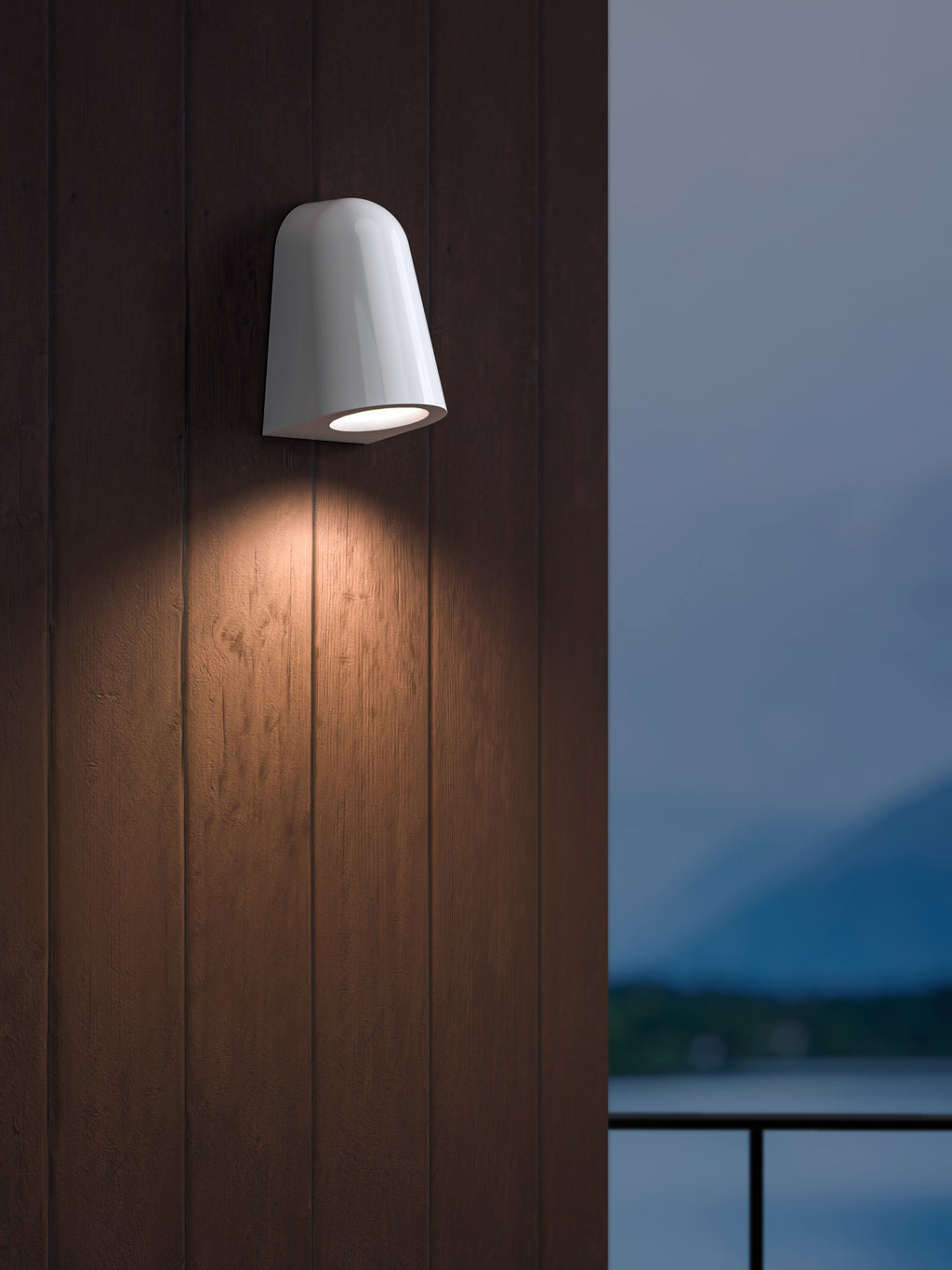 Astro Mast Light Coastal Wall Light in Gloss Glaze White