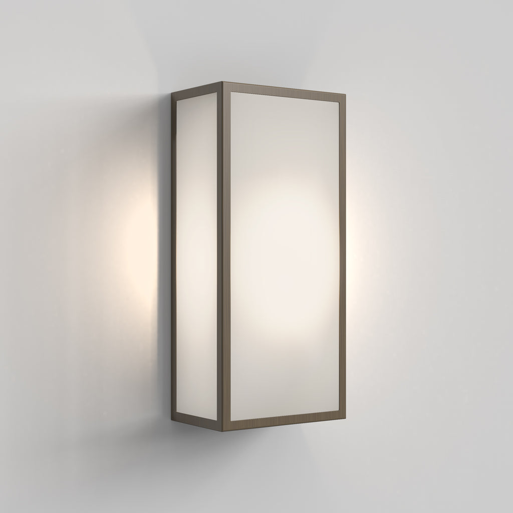 Astro Messina 160 II Frosted Outdoor Wall Light in Bronze