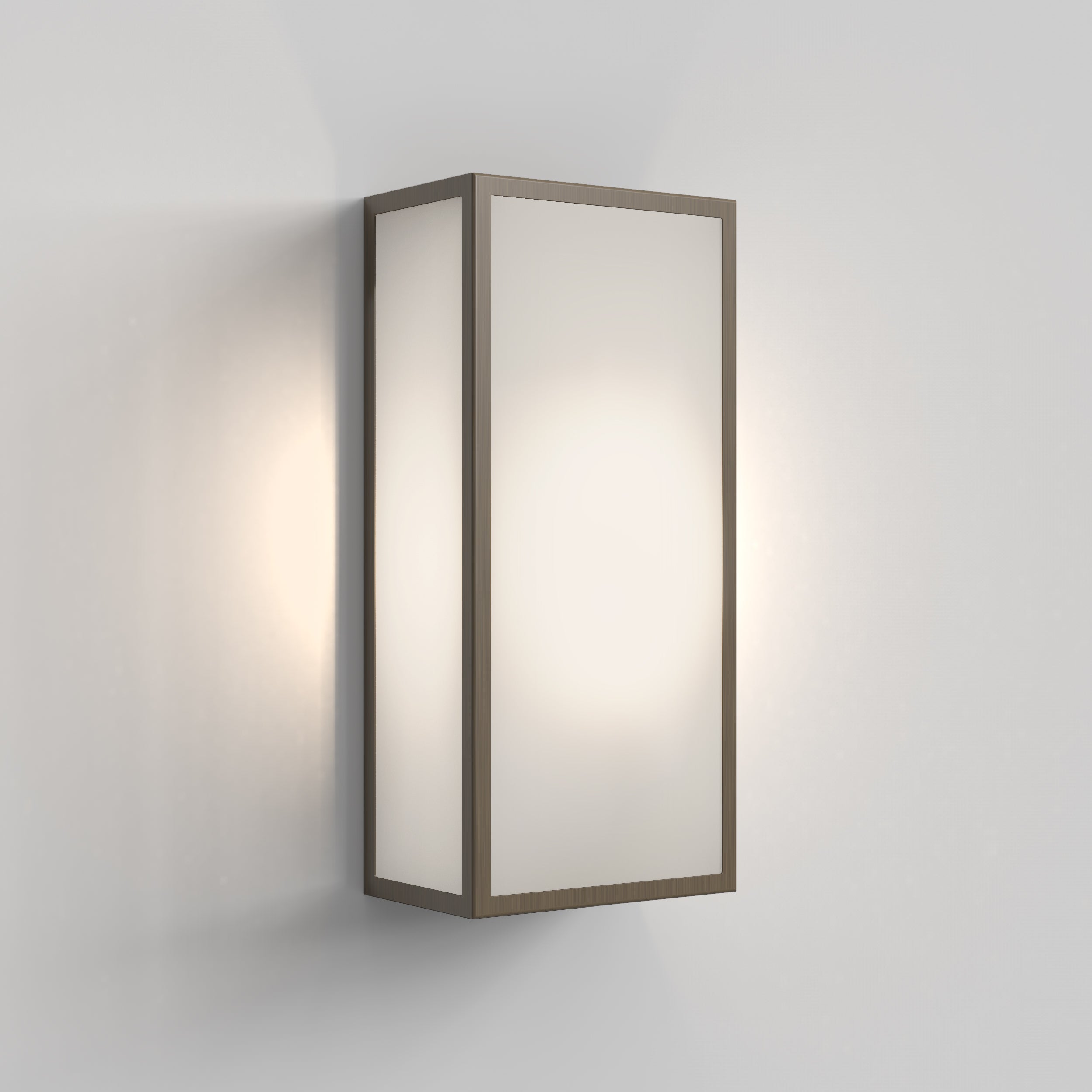 Astro Messina 160 II Frosted Outdoor Wall Light in Bronze