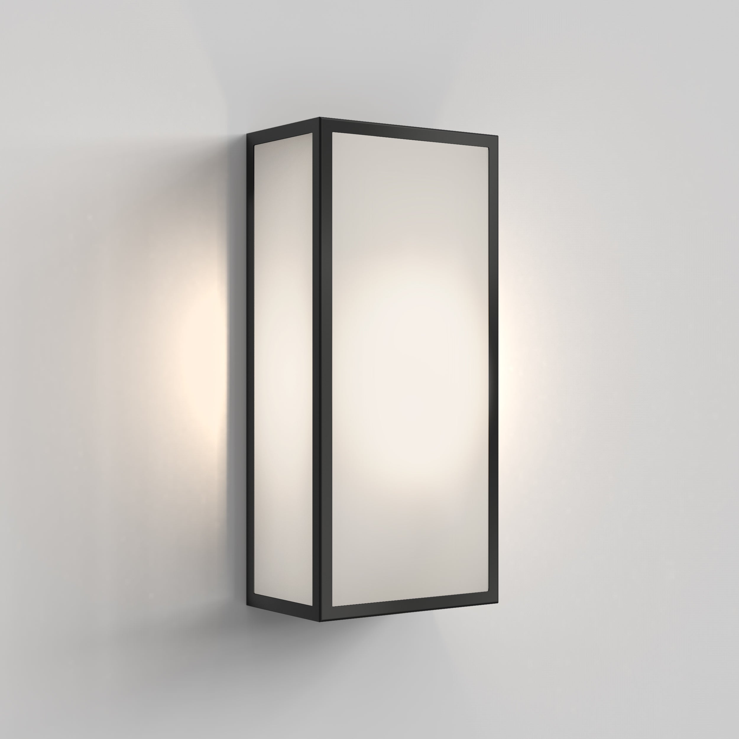 Astro Messina 160 II Frosted Outdoor Wall Light in Textured Black