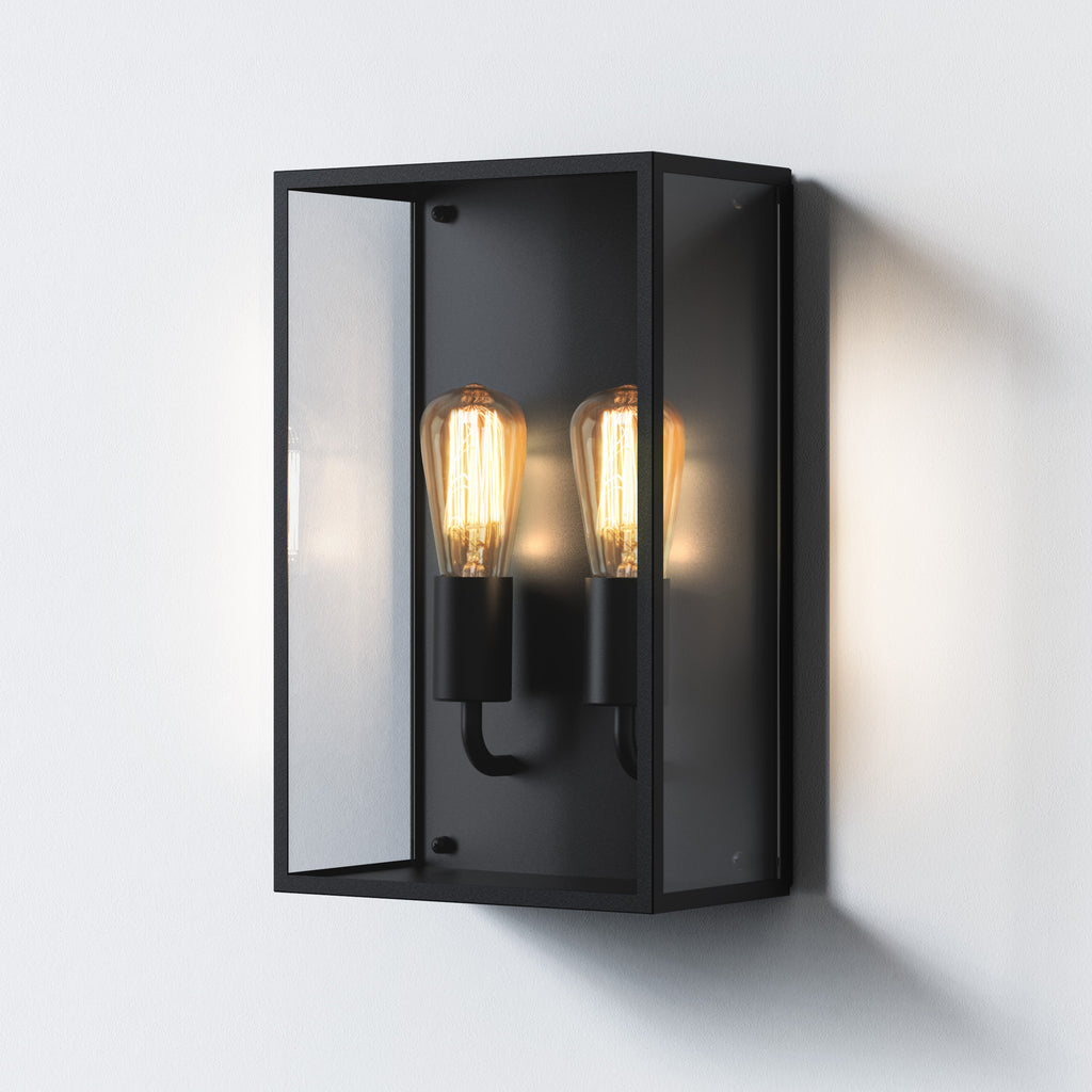 Astro Messina Twin Outdoor Wall Light in Textured Black