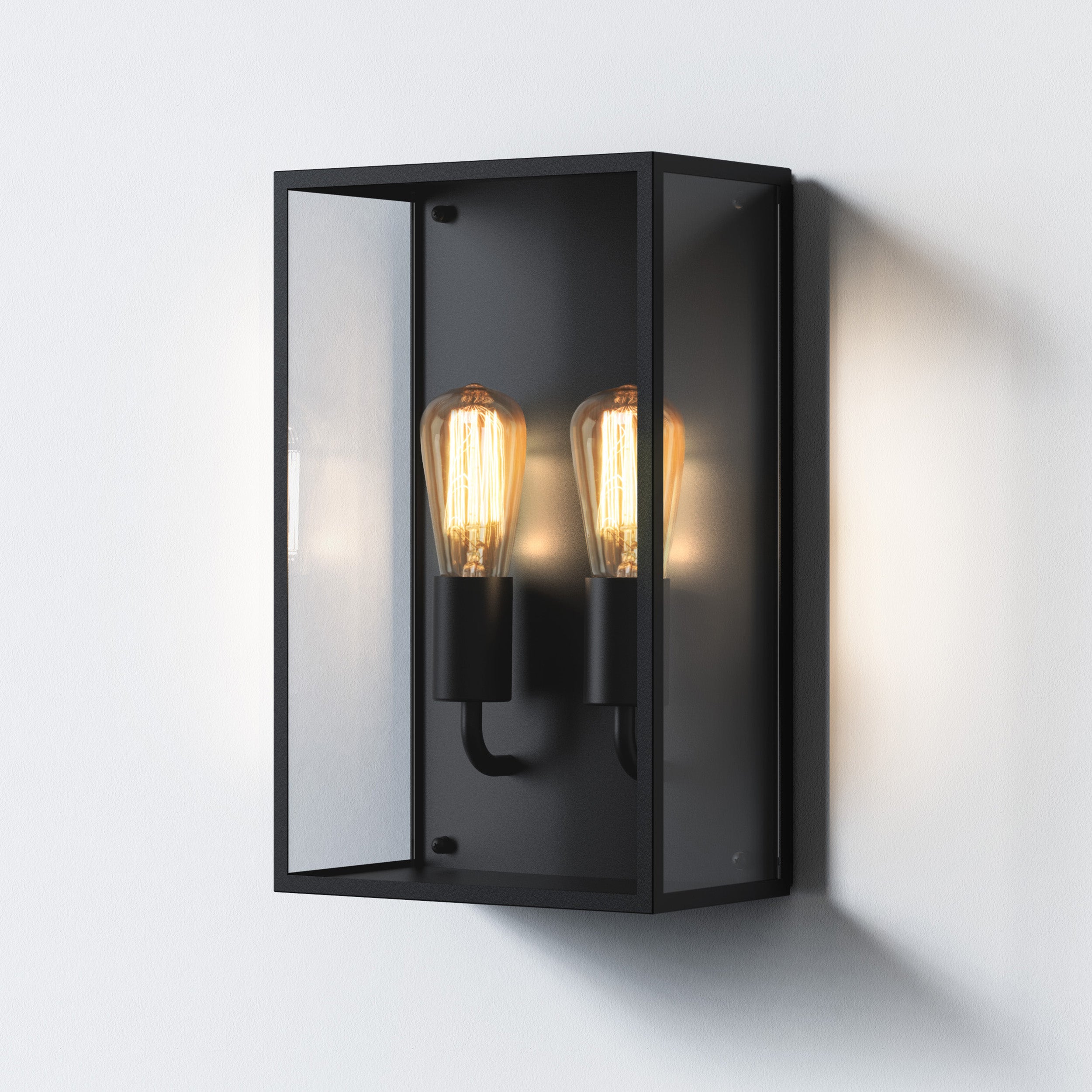 Astro Messina Twin Outdoor Wall Light in Textured Black