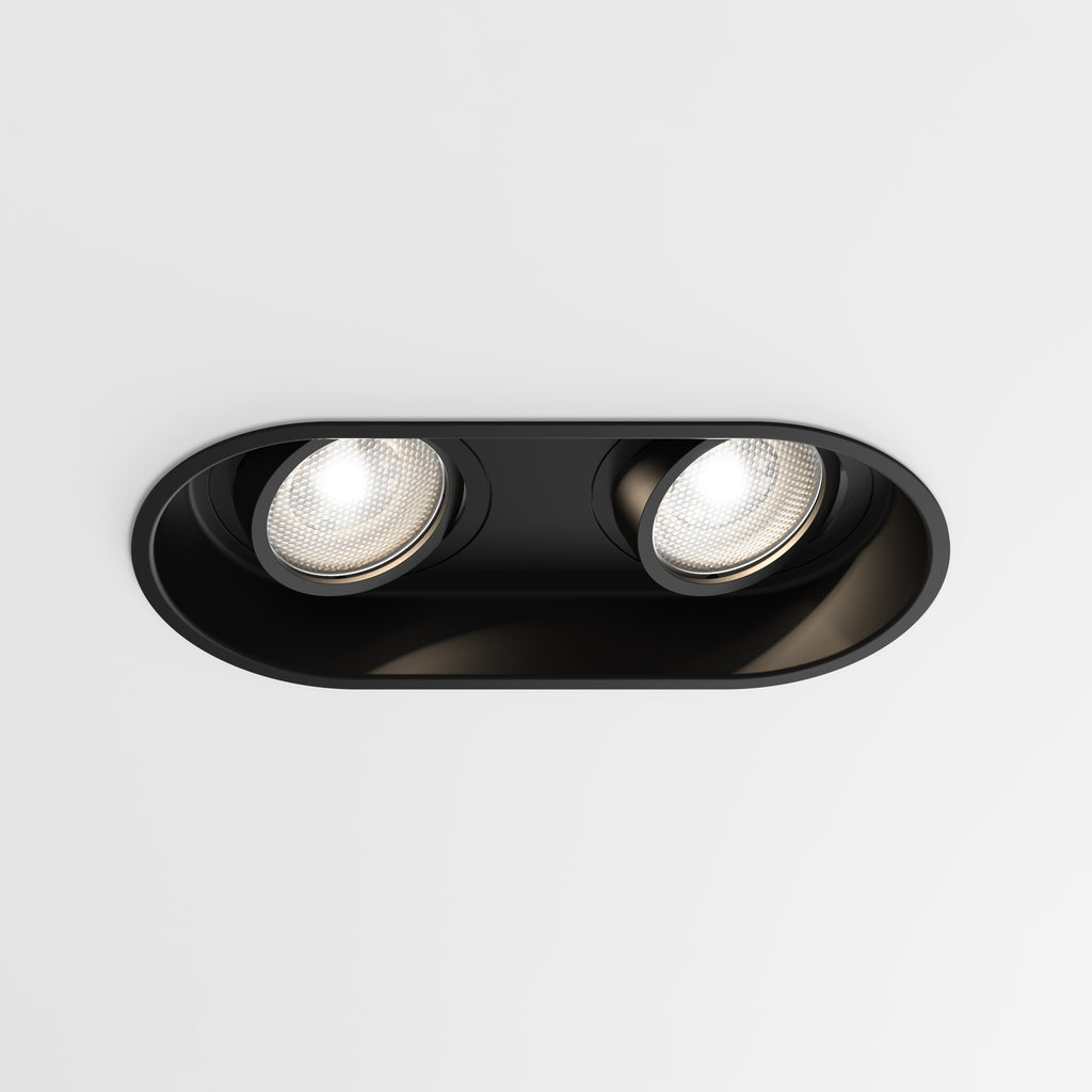 Astro Minima Round Twin Adjustable Downlight in Matt Black 1249029