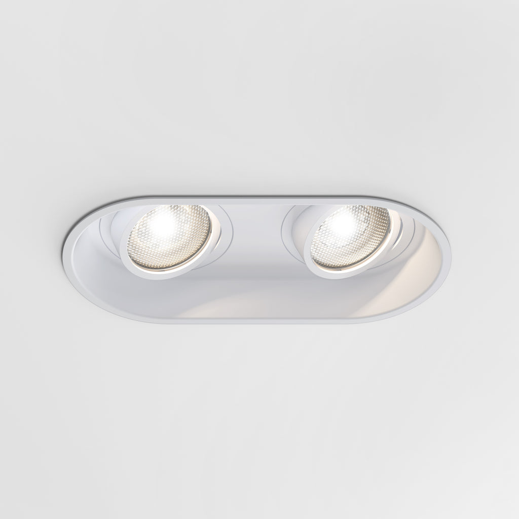 Astro Minima Round Twin Adjustable Downlight in Matt White 1249028