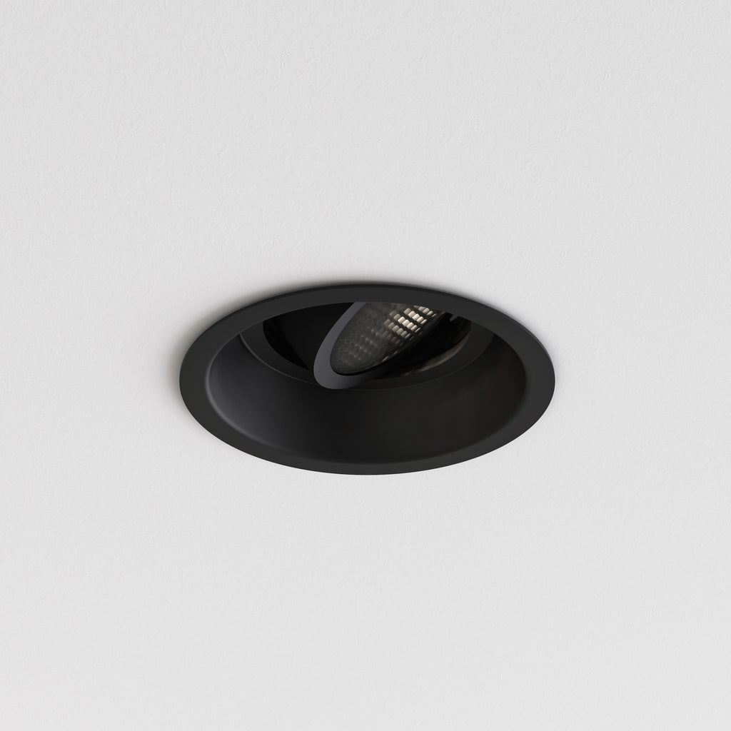 Astro Minima Slimline Round Adjustable Fire-Rated Downlight in Matt Black 1249041