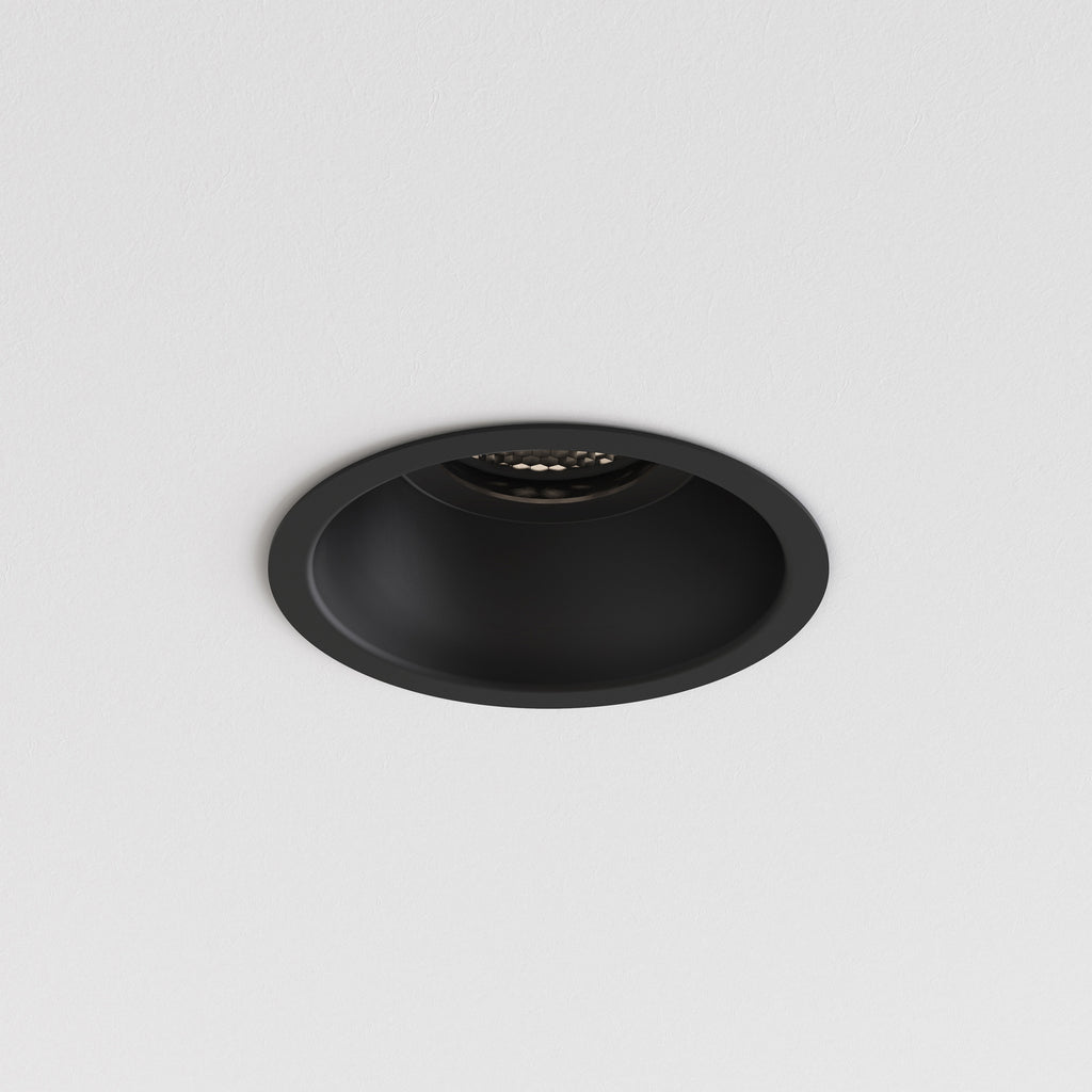 Astro Minima Slimline Round IP65 Fire-Rated Bathroom Downlight in Matt Black 1249035