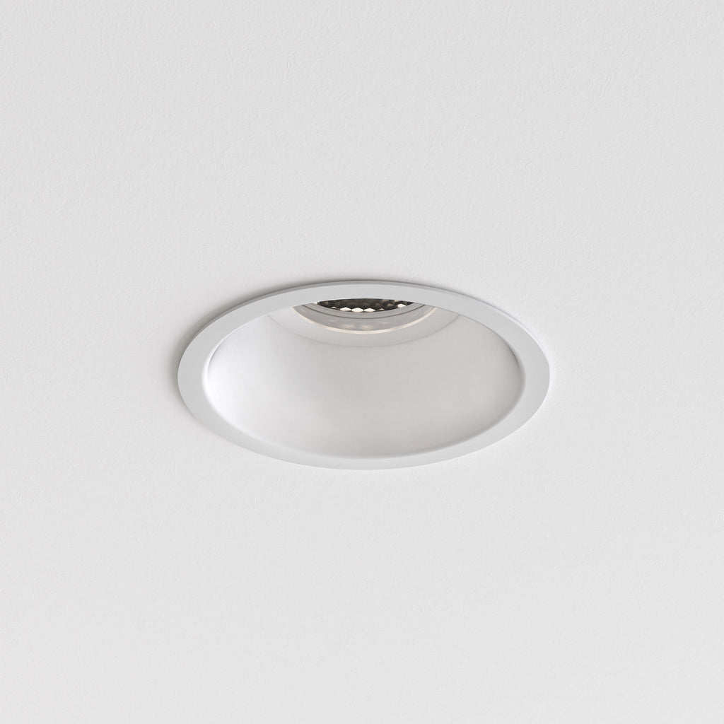 Astro Minima Slimline Round IP65 Fire Rated Bathroom Downlight in Matt White 1249034