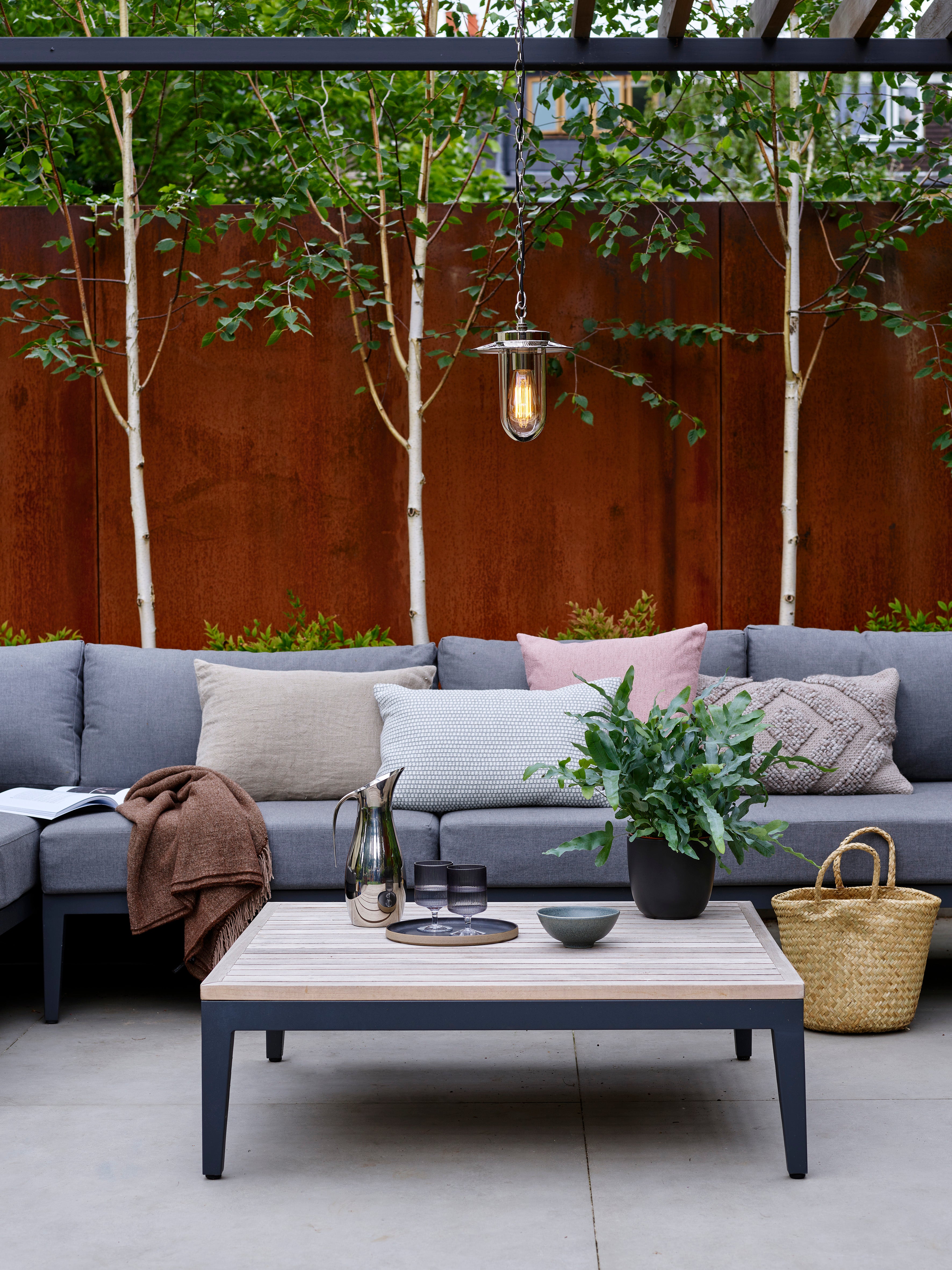 Astro Montparnasse Outdoor Pendant Light in Polished Nickel