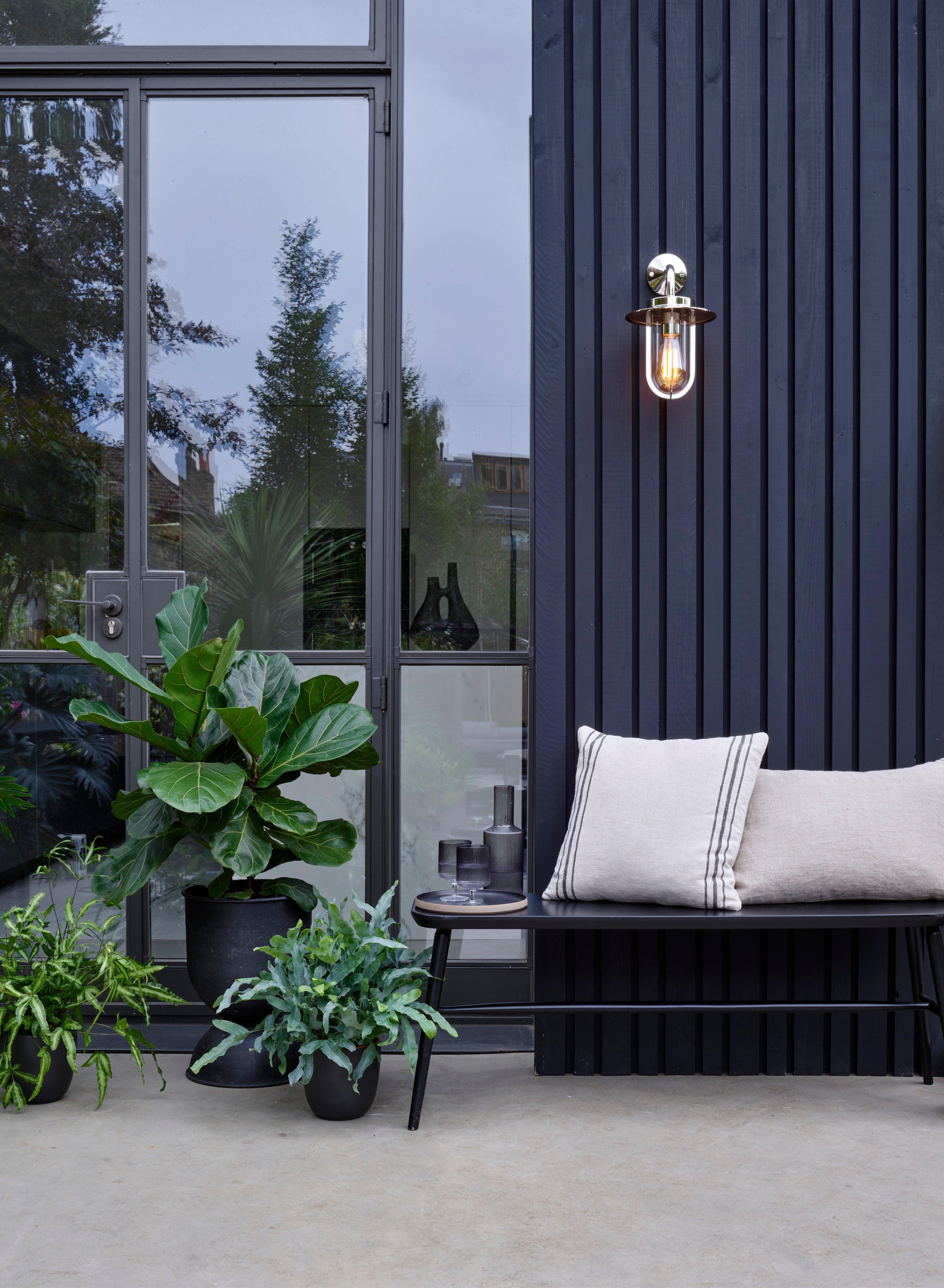 Astro Montparnasse Outdoor Wall Light in Polished Nickel