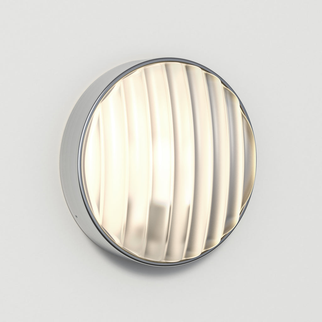 Astro Montreal 300 Round Outdoor Wall Light in Brushed Stainless Steel
