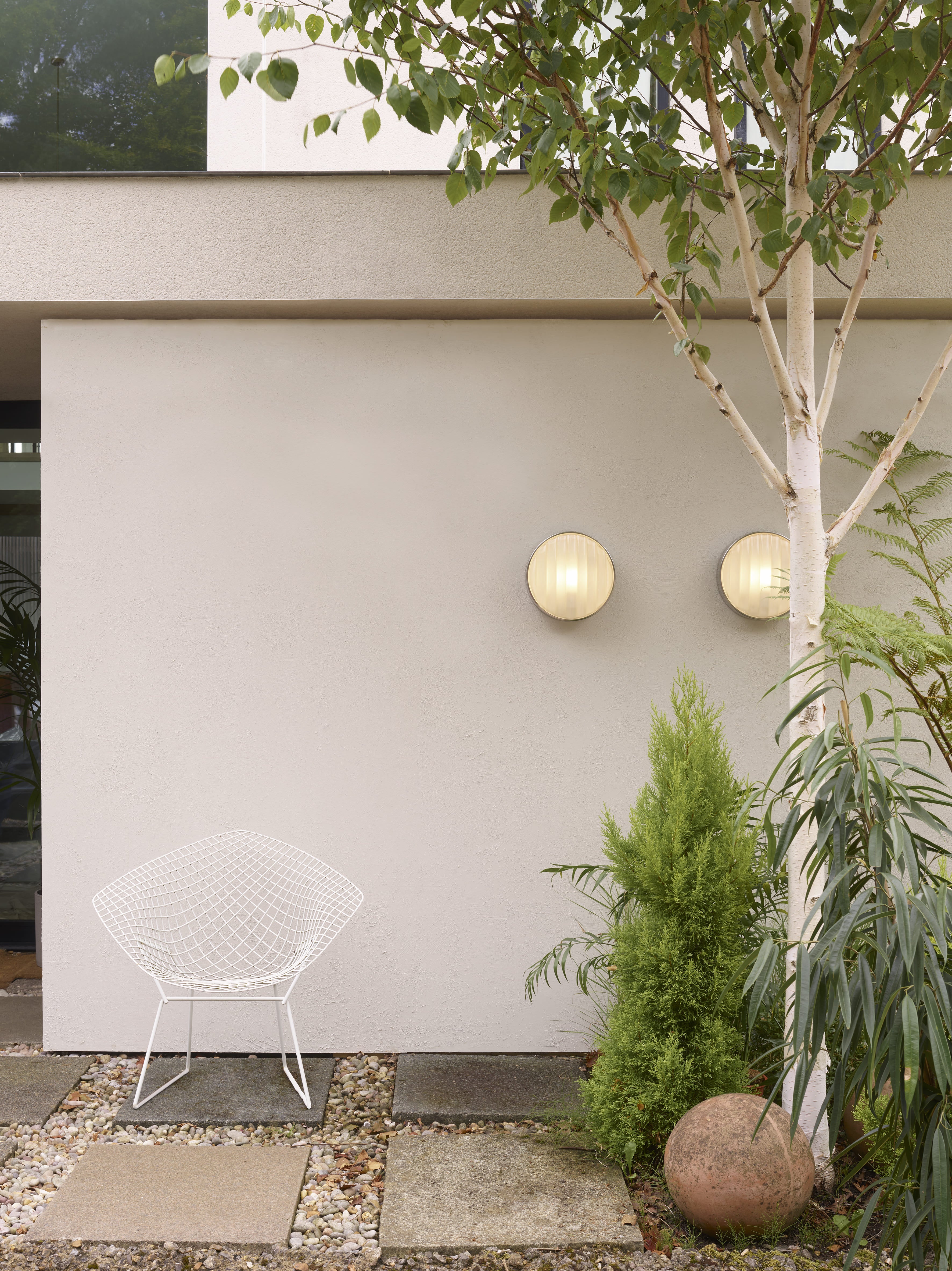 Astro Montreal 300 Round Outdoor Wall Light in Brushed Stainless Steel