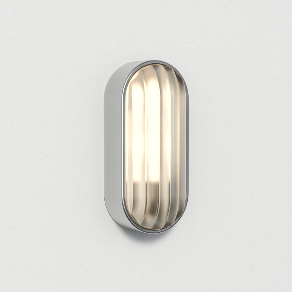 Astro Montreal Oval Outdoor Wall Light in Brushed Stainless Steel