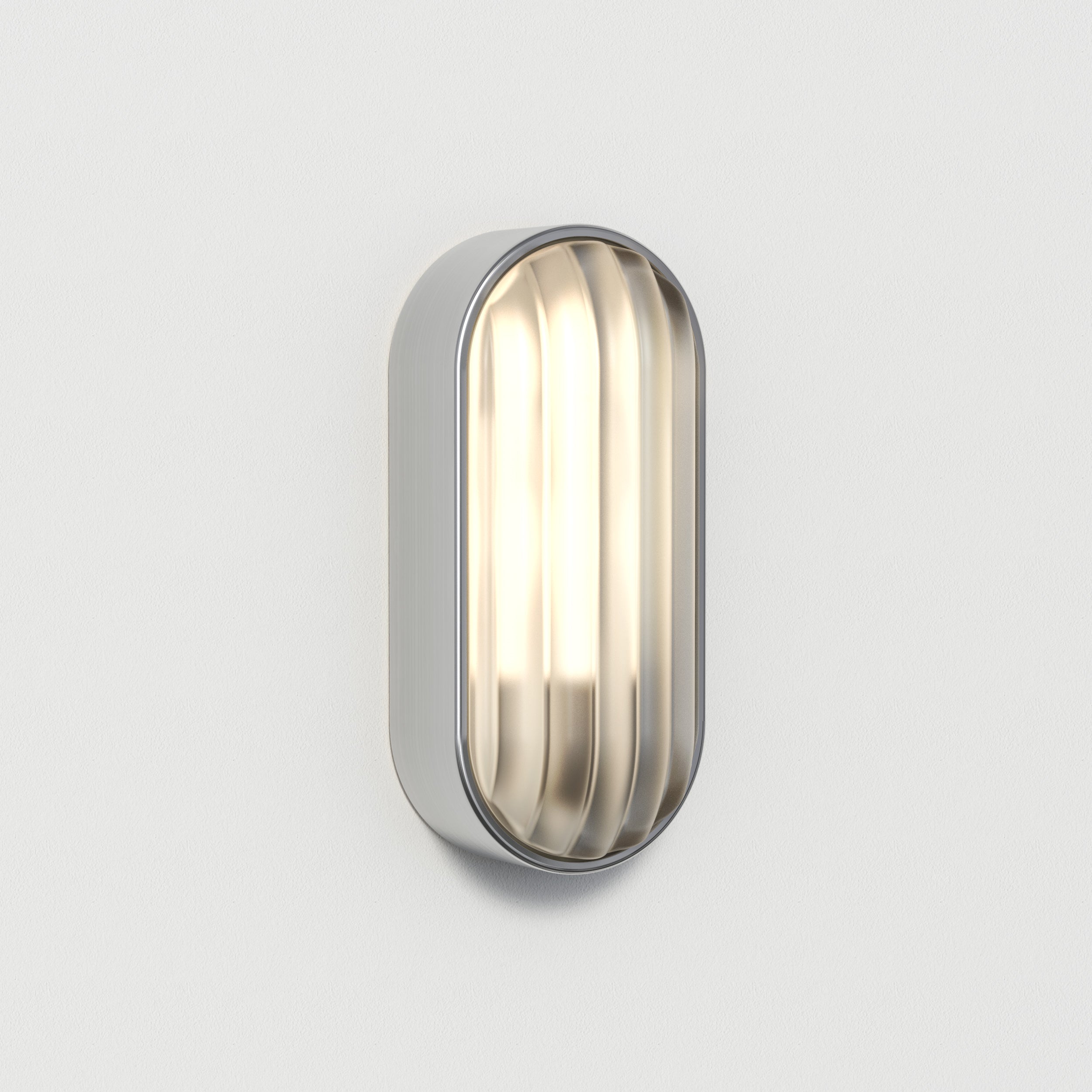 Astro Montreal Oval Outdoor Wall Light in Brushed Stainless Steel