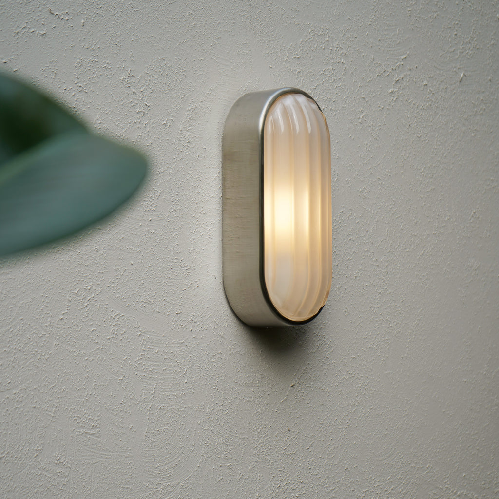 Astro Montreal Oval Outdoor Wall Light in Brushed Stainless Steel