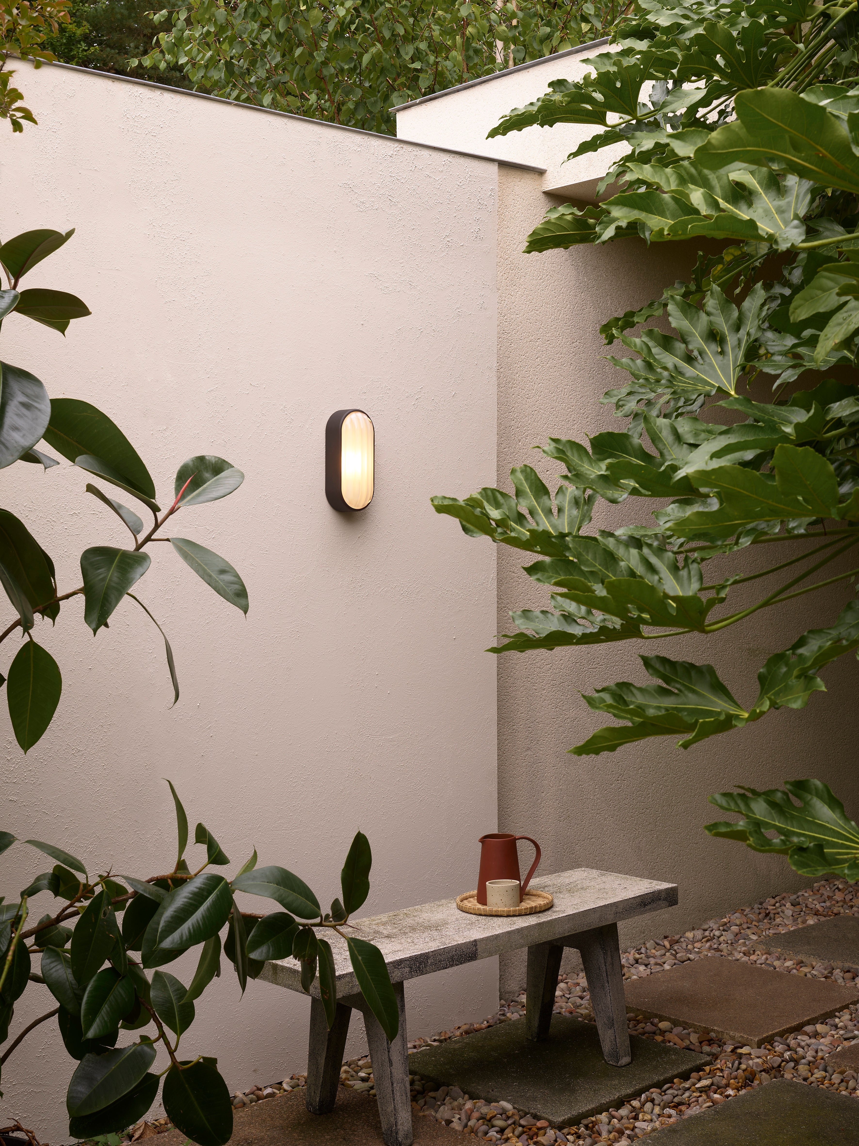 Astro Montreal Oval Outdoor Wall Light in Textured Black