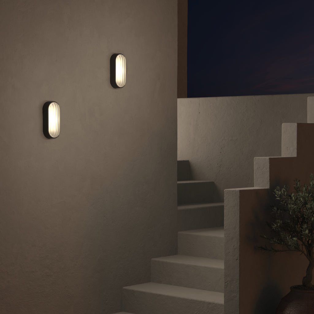 Astro Montreal Oval Outdoor Wall Light in Textured Black