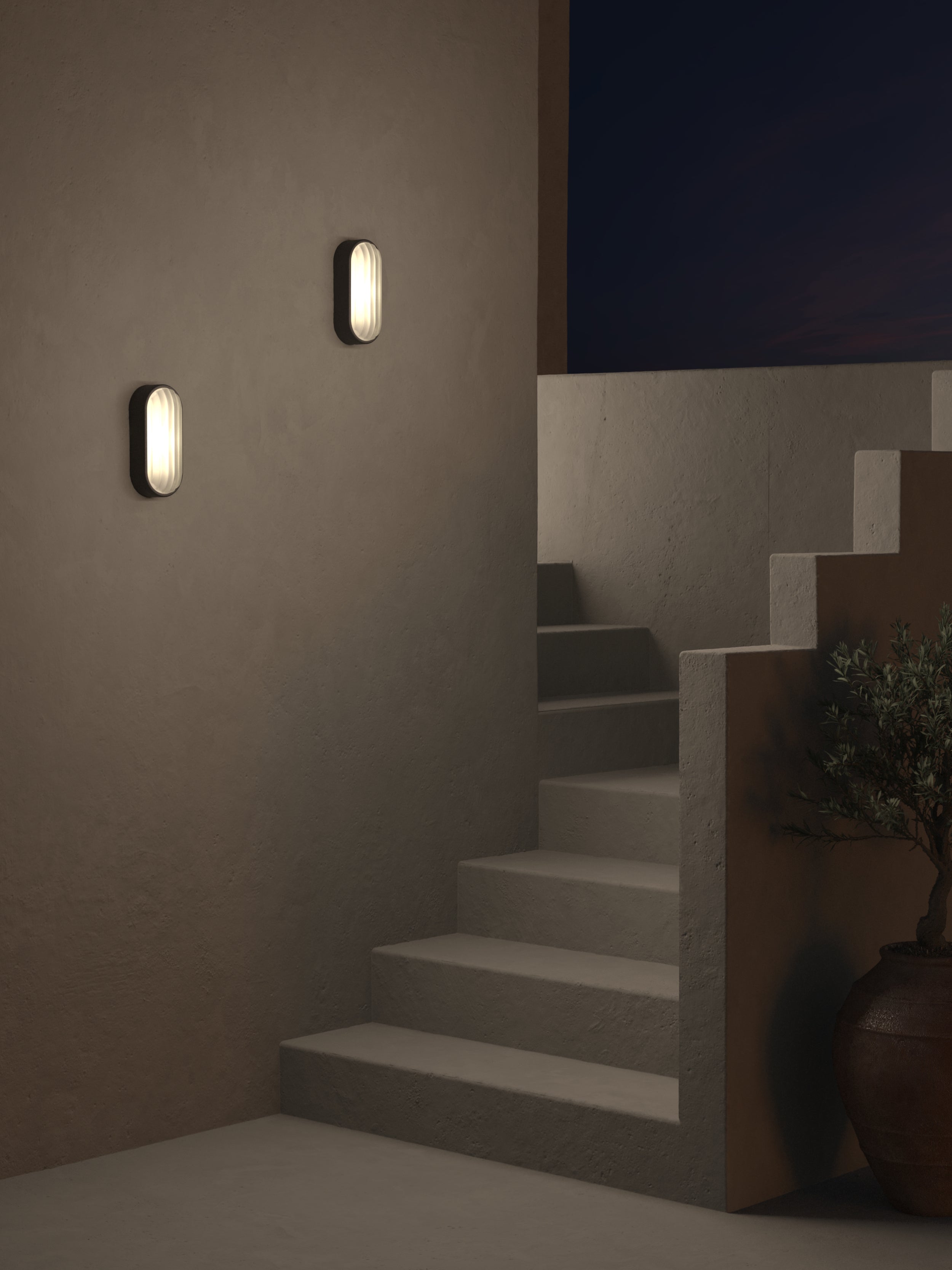 Astro Montreal Oval Outdoor Wall Light in Textured Black