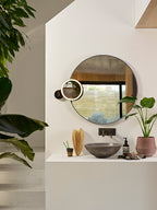 Astro Nagoya Bathroom Magnifying Mirror in Matt Black