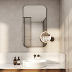 Astro Nagoya Bathroom Magnifying Mirror in Matt Black