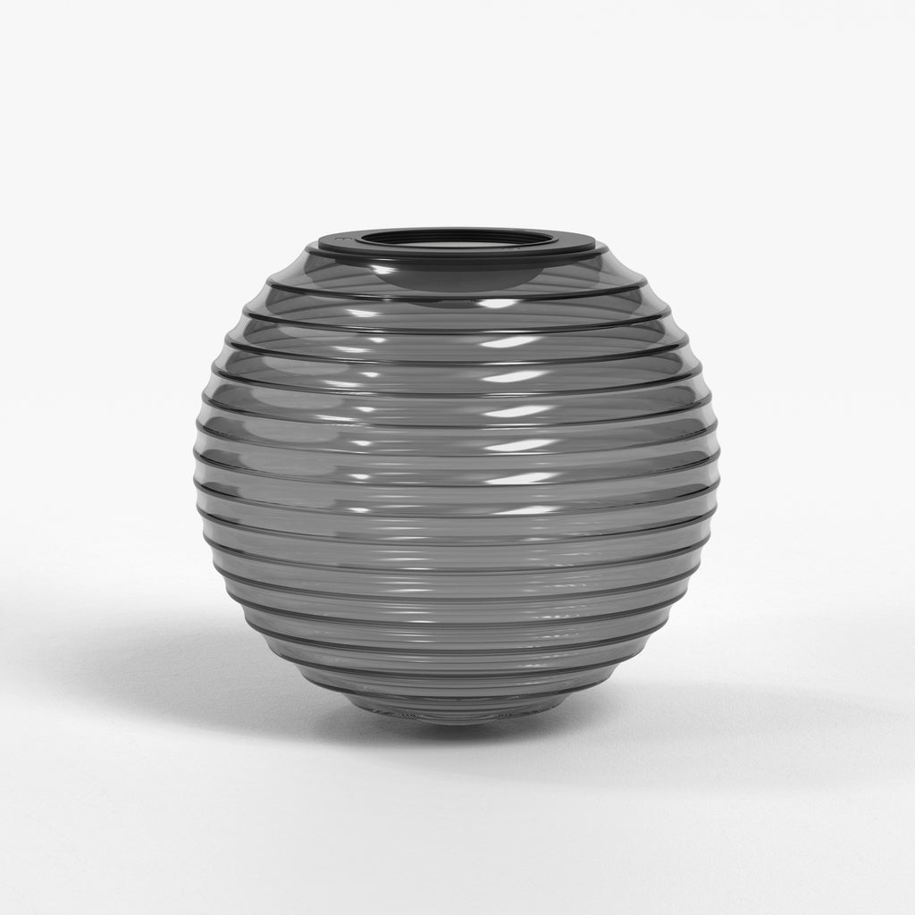 Astro Nara Globe Ribbed Glass Shade in Smoke